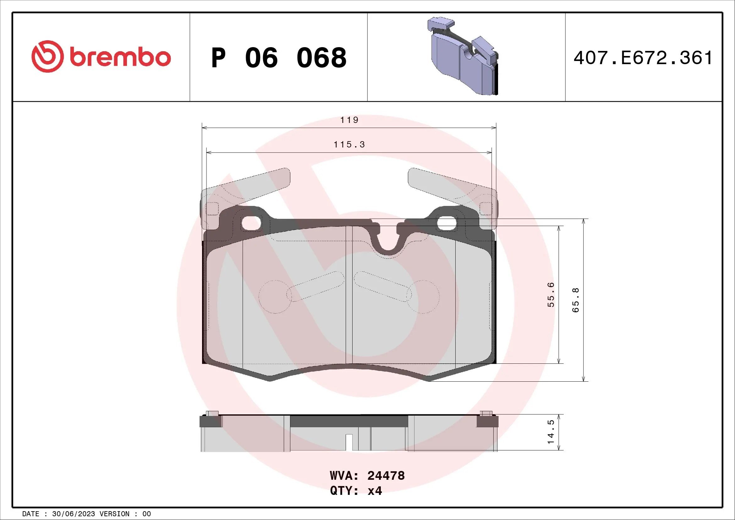 BREMBO P06068 Fren Balatası 34116778719 uygun fiyat hızlı kargo