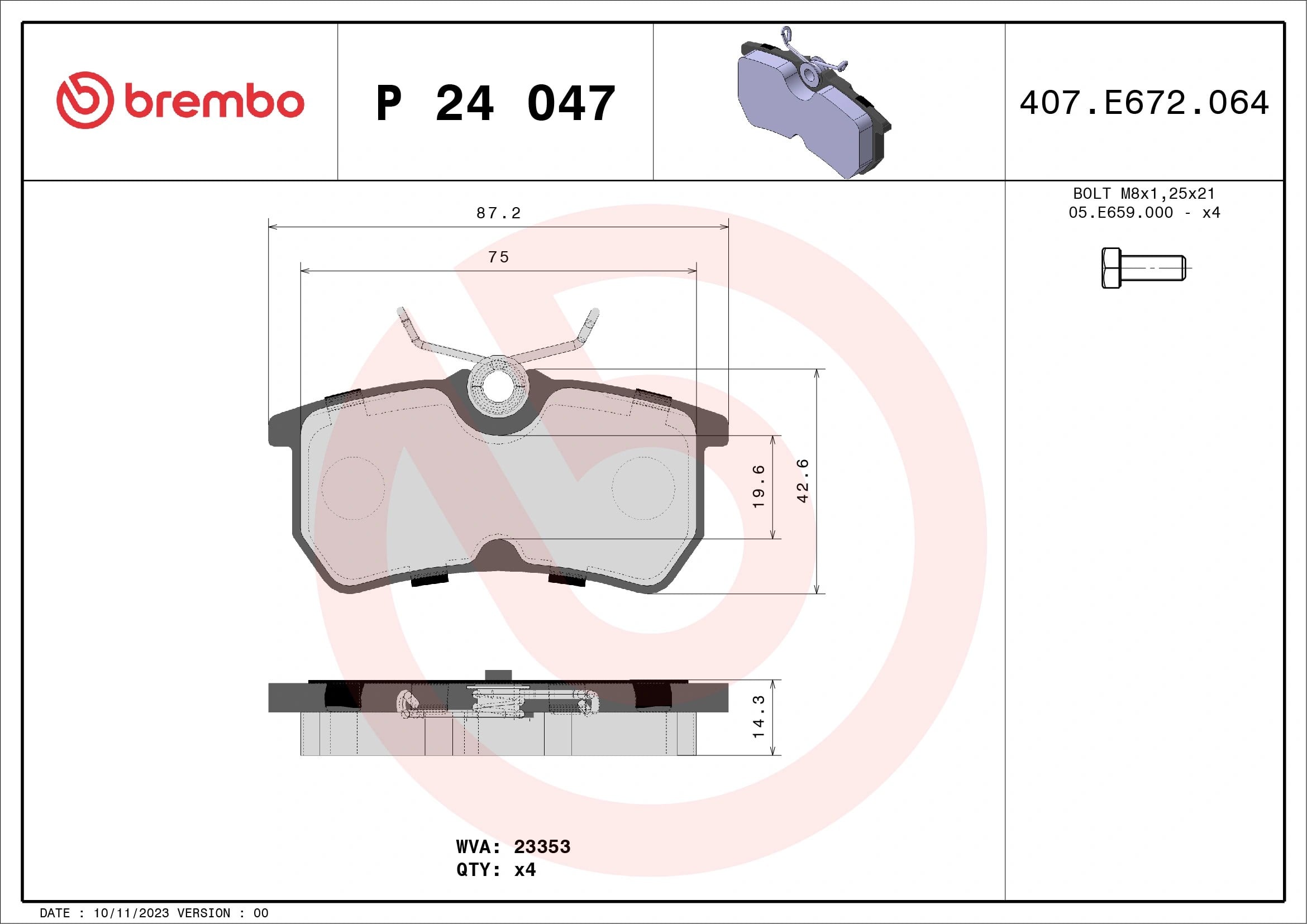 BREMBO P24047 Fren Balatası 1075565 uygun fiyat hızlı kargo