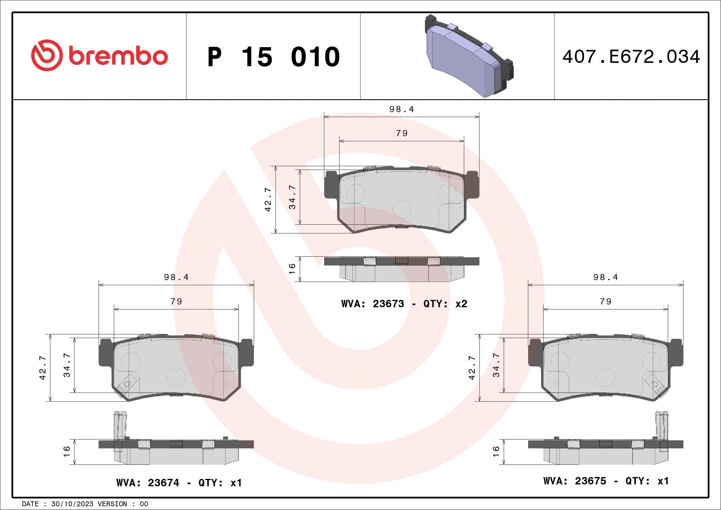 BREMBO P 15 010 Fren Balatası 4841308050 uygun fiyat hızlı kargo