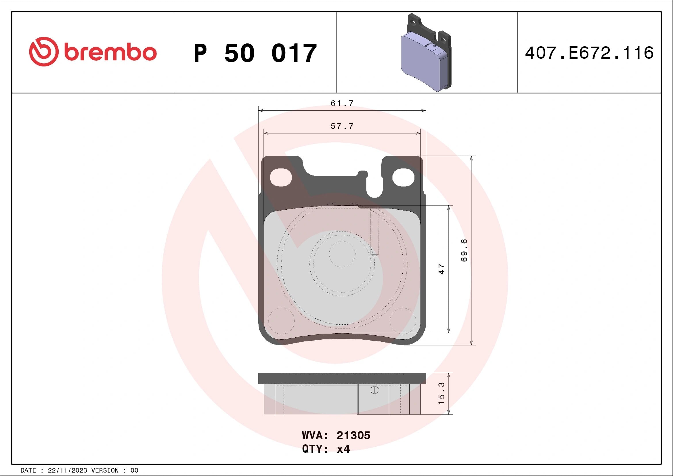 BREMBO P 50 017 Fren Balatası 0024200520 uygun fiyat hızlı kargo