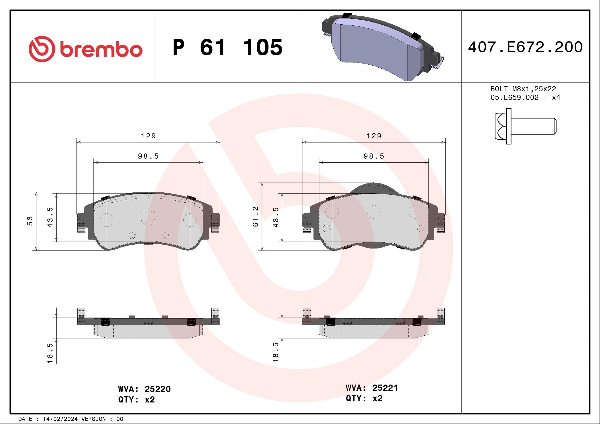 BREMBO P 61 105 Fren Balatası 1611840080 uygun fiyat hızlı kargo
