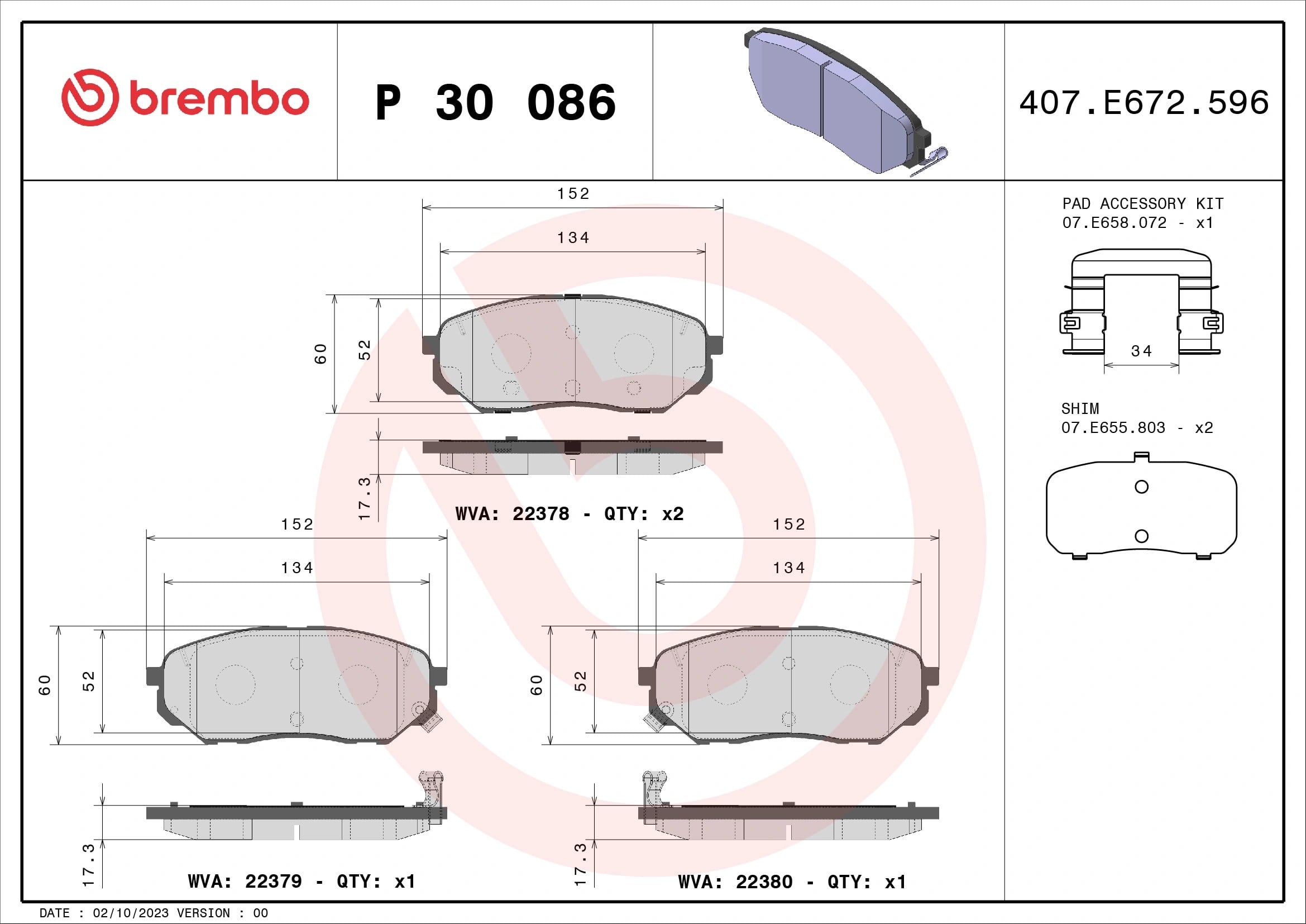 BREMBO P 30 086 Fren Balatası 58101C5A00 uygun fiyat hızlı kargo