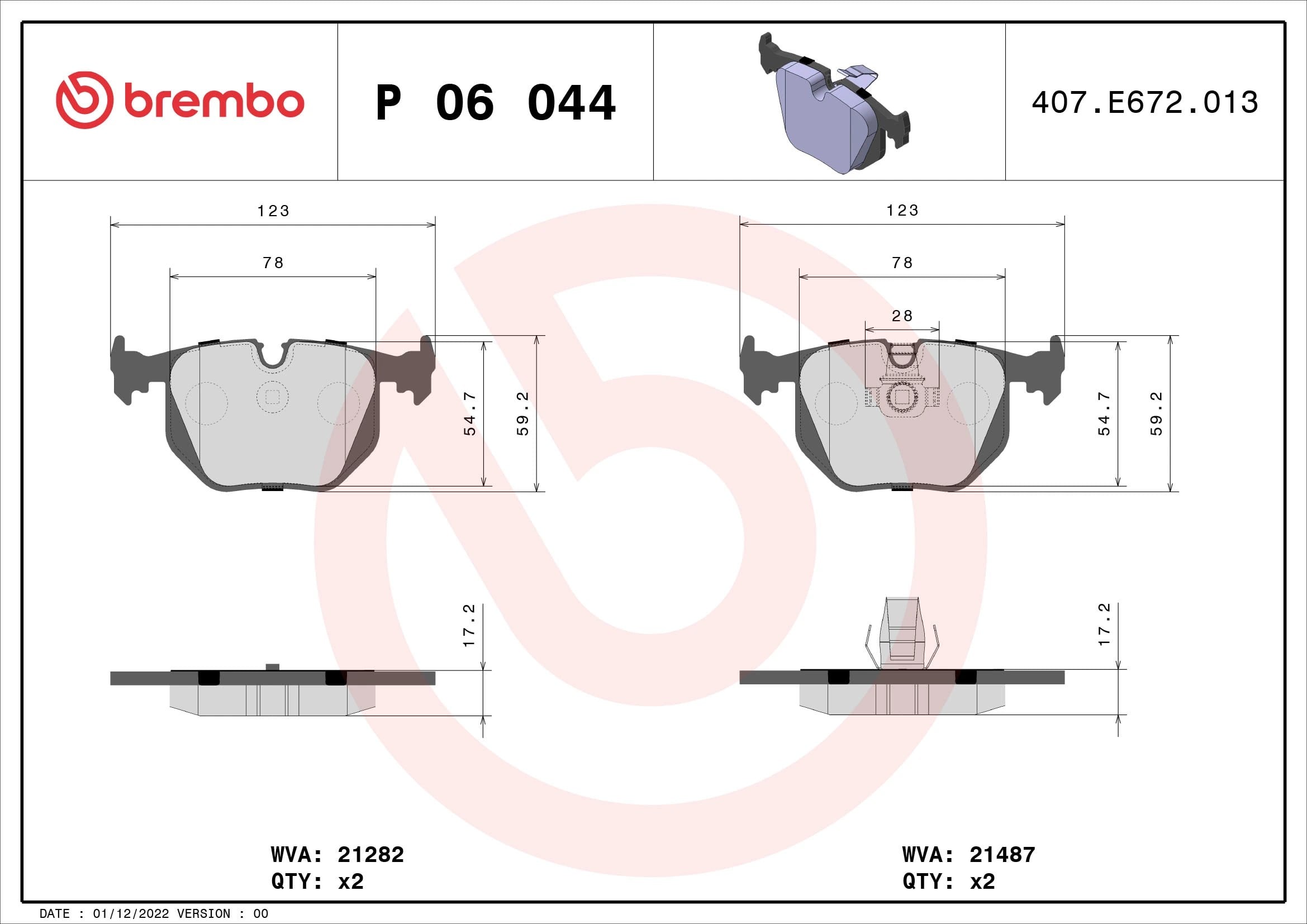 BREMBO P 06 044 Fren Balatası 34213403241 uygun fiyat hızlı kargo