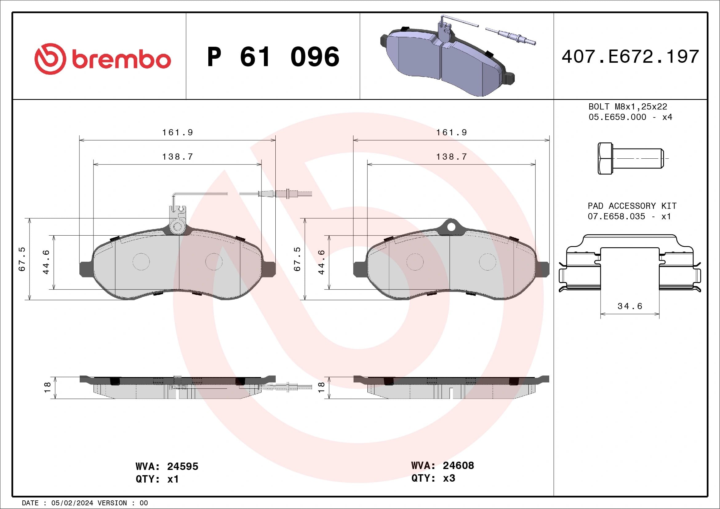 BREMBO P61096 Fren Balatası 0009467548988 uygun fiyat hızlı kargo