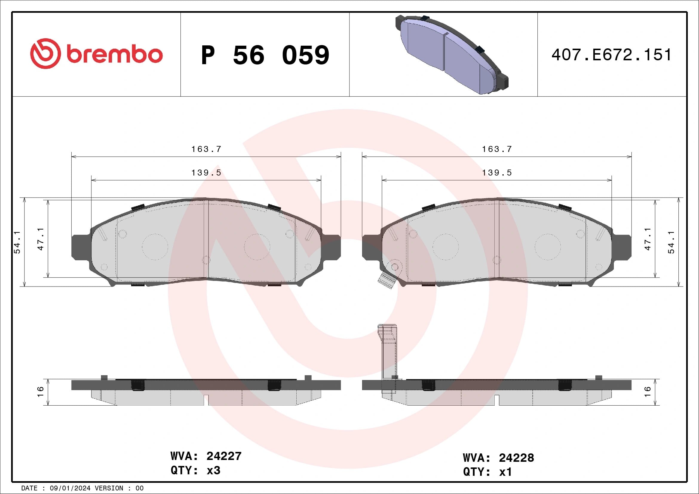 BREMBO P 56 059 Fren Balatası 41060EA025 uygun fiyat hızlı kargo