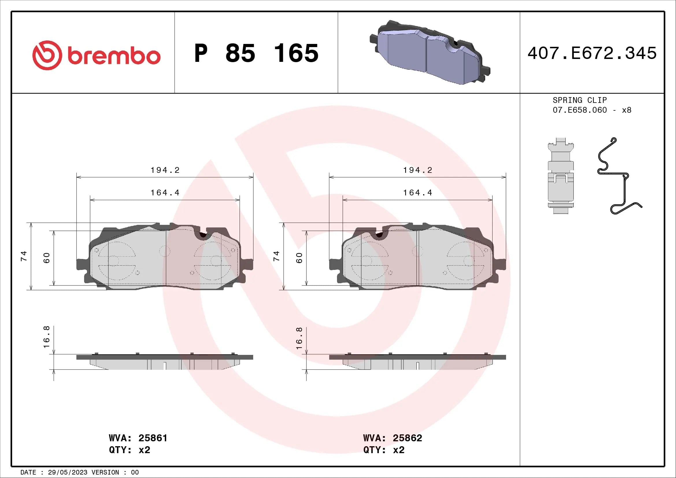 BREMBO P85165X Fren Balatası 4M0698151AM uygun fiyat hızlı kargo