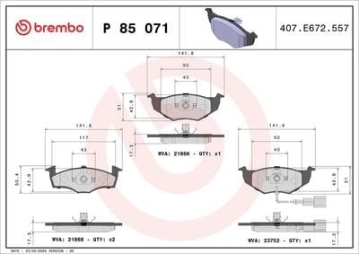 BREMBO P 85 071 Fren Balatası 6Q0698151B uygun fiyat hızlı kargo