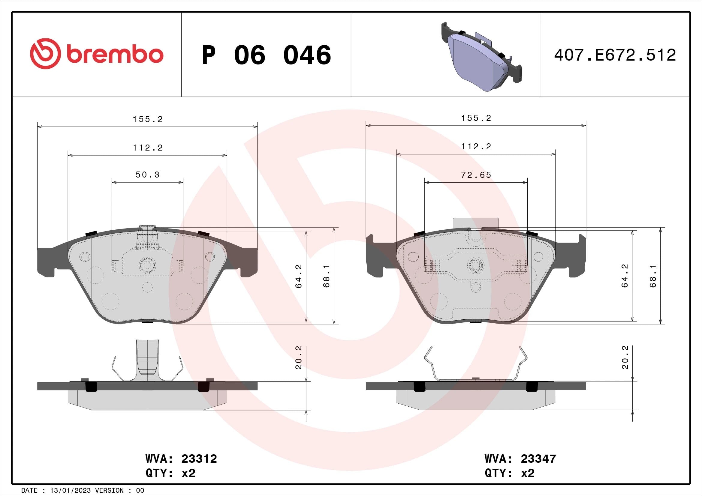 BREMBO P06046 Fren Balatası 34111763089 uygun fiyat hızlı kargo