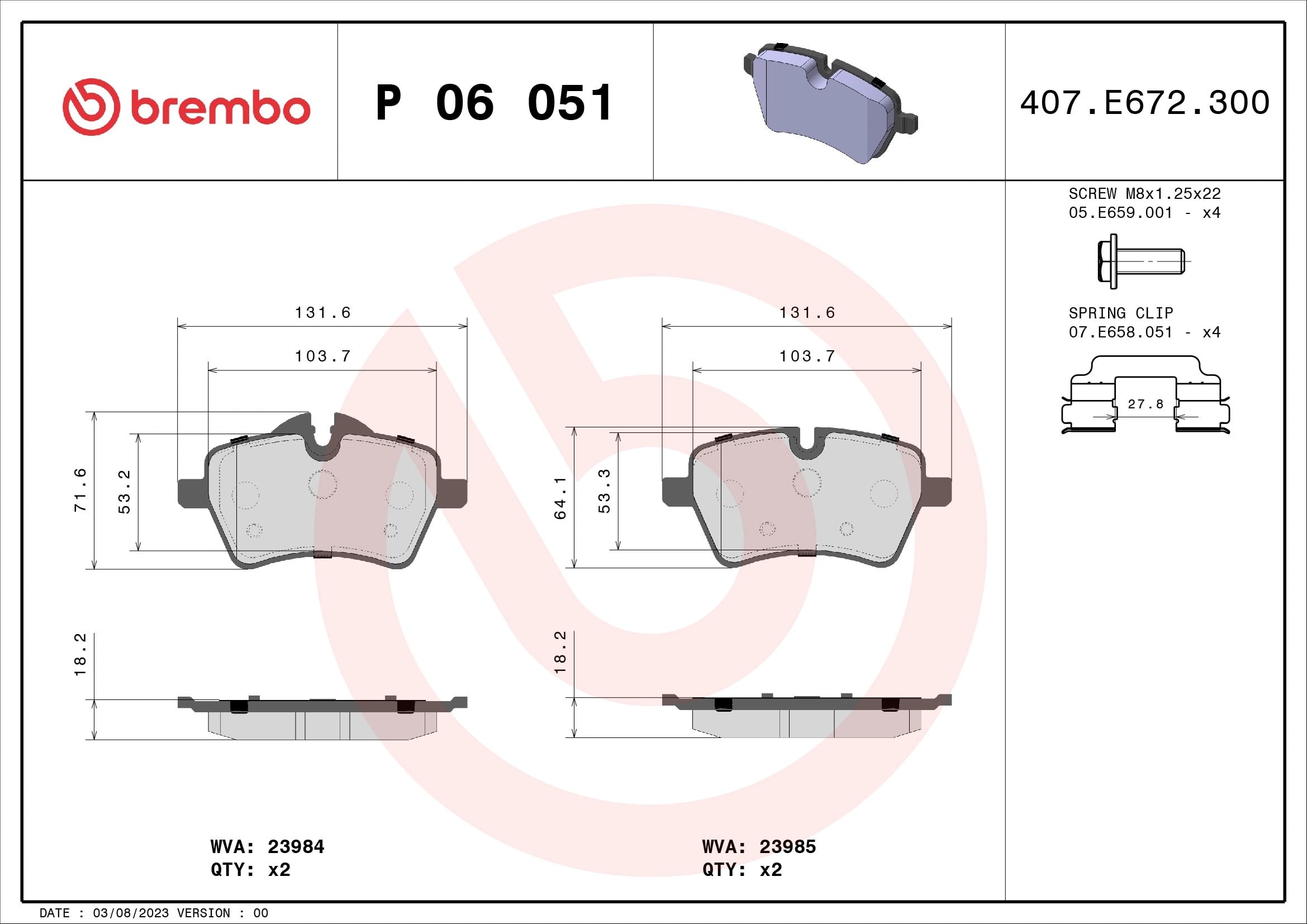 BREMBO P 06 051 Fren Balatası 2167235 uygun fiyat hızlı kargo