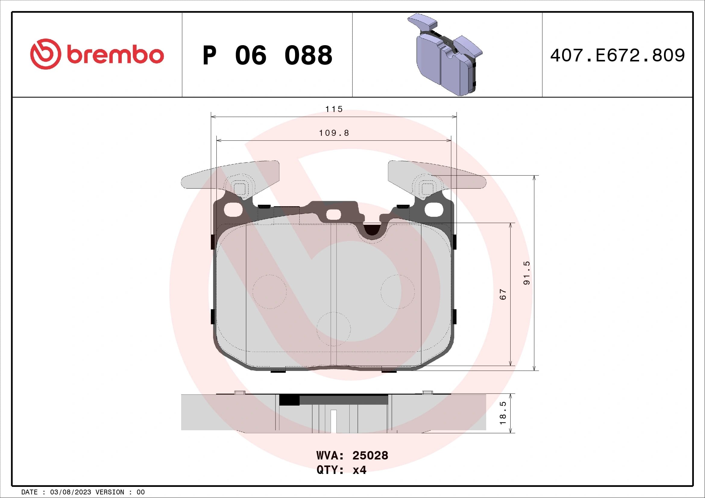 BREMBO P06088X Fren Balatası 34106799805 uygun fiyat hızlı kargo