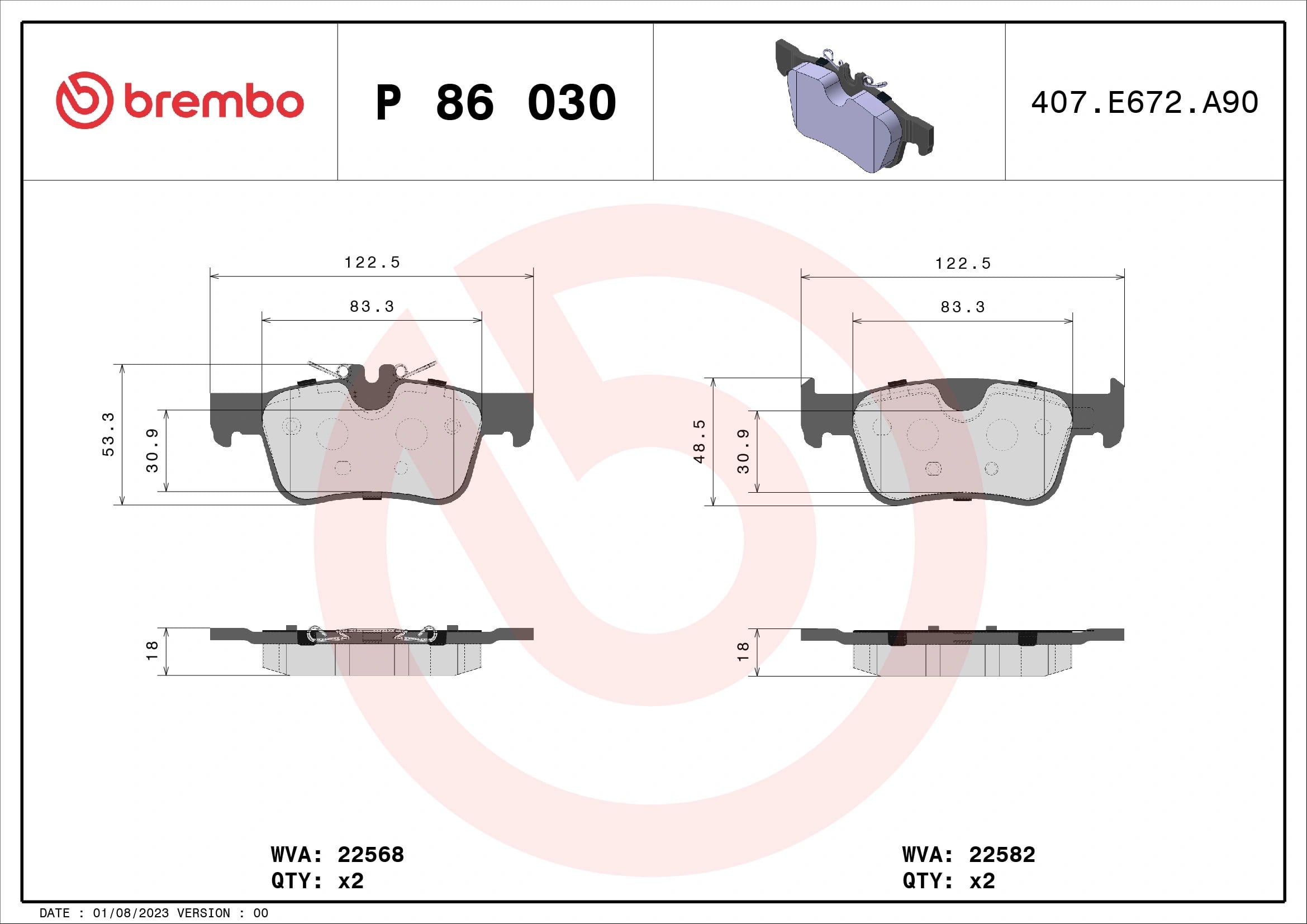 BREMBO P86030 Fren Balatası 31423653 uygun fiyat hızlı kargo