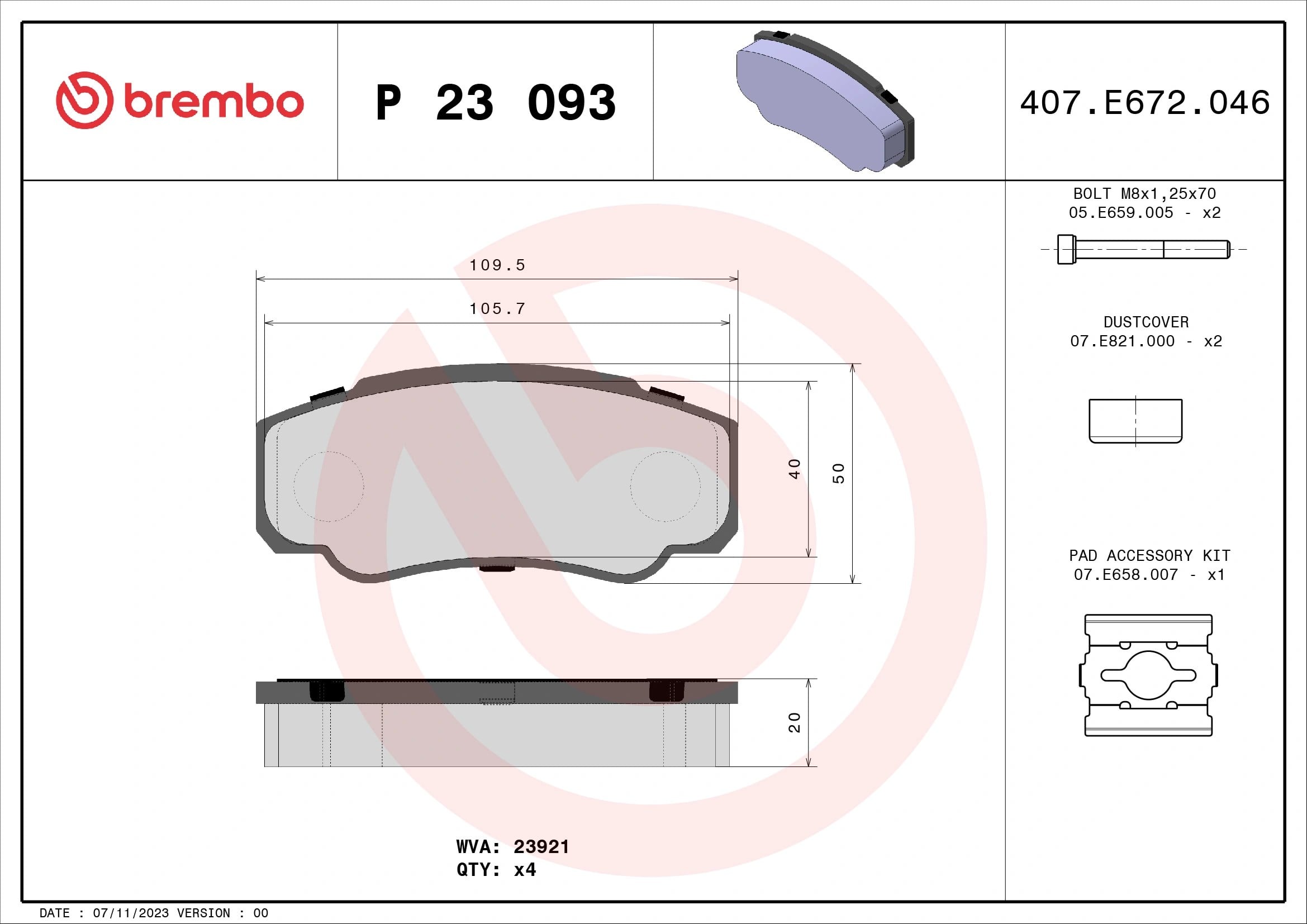BREMBO P 23 093 Fren Balatası 1611457780 uygun fiyat hızlı kargo