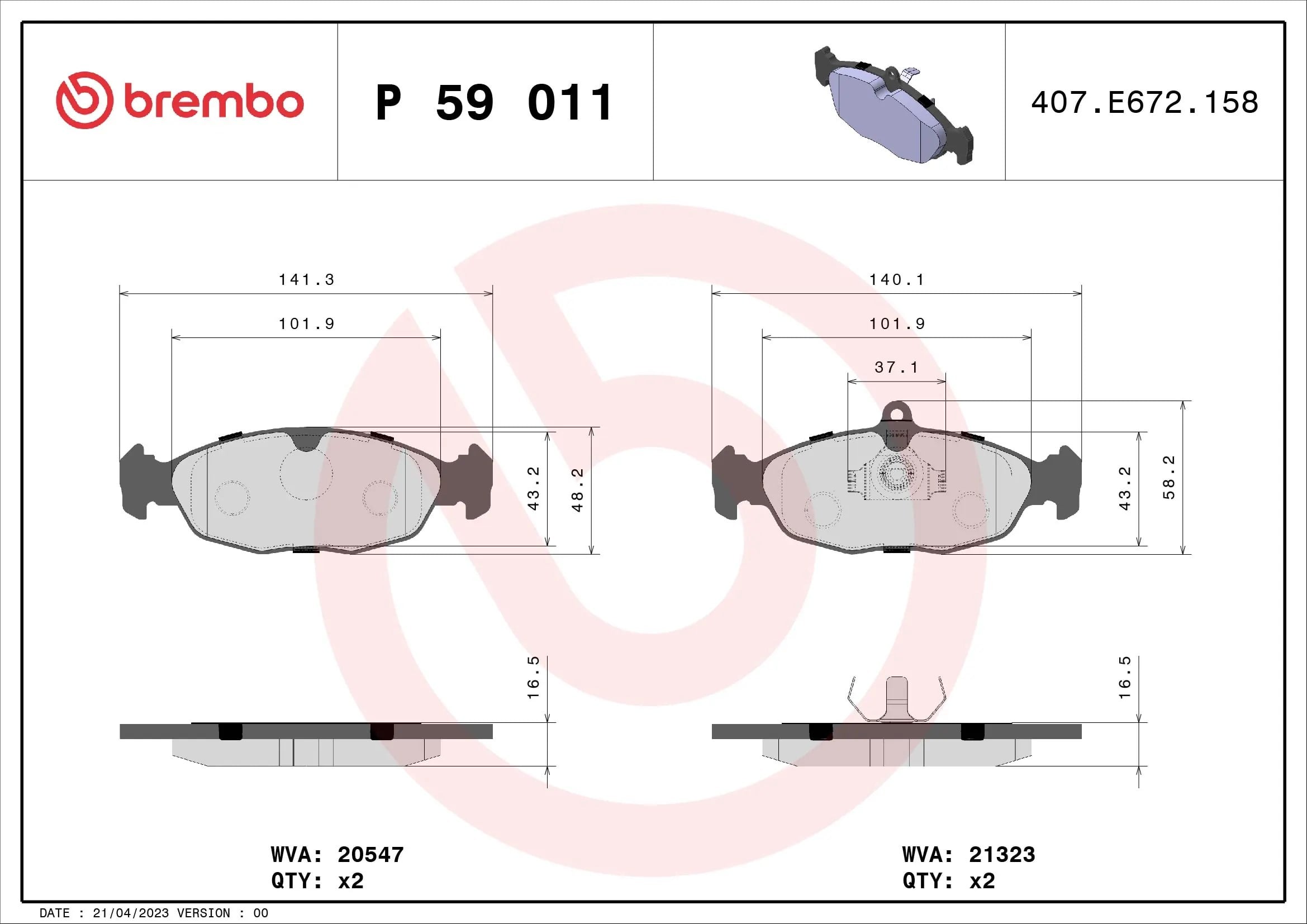 BREMBO P 59 011 Fren Balatası 11046148 uygun fiyat hızlı kargo
