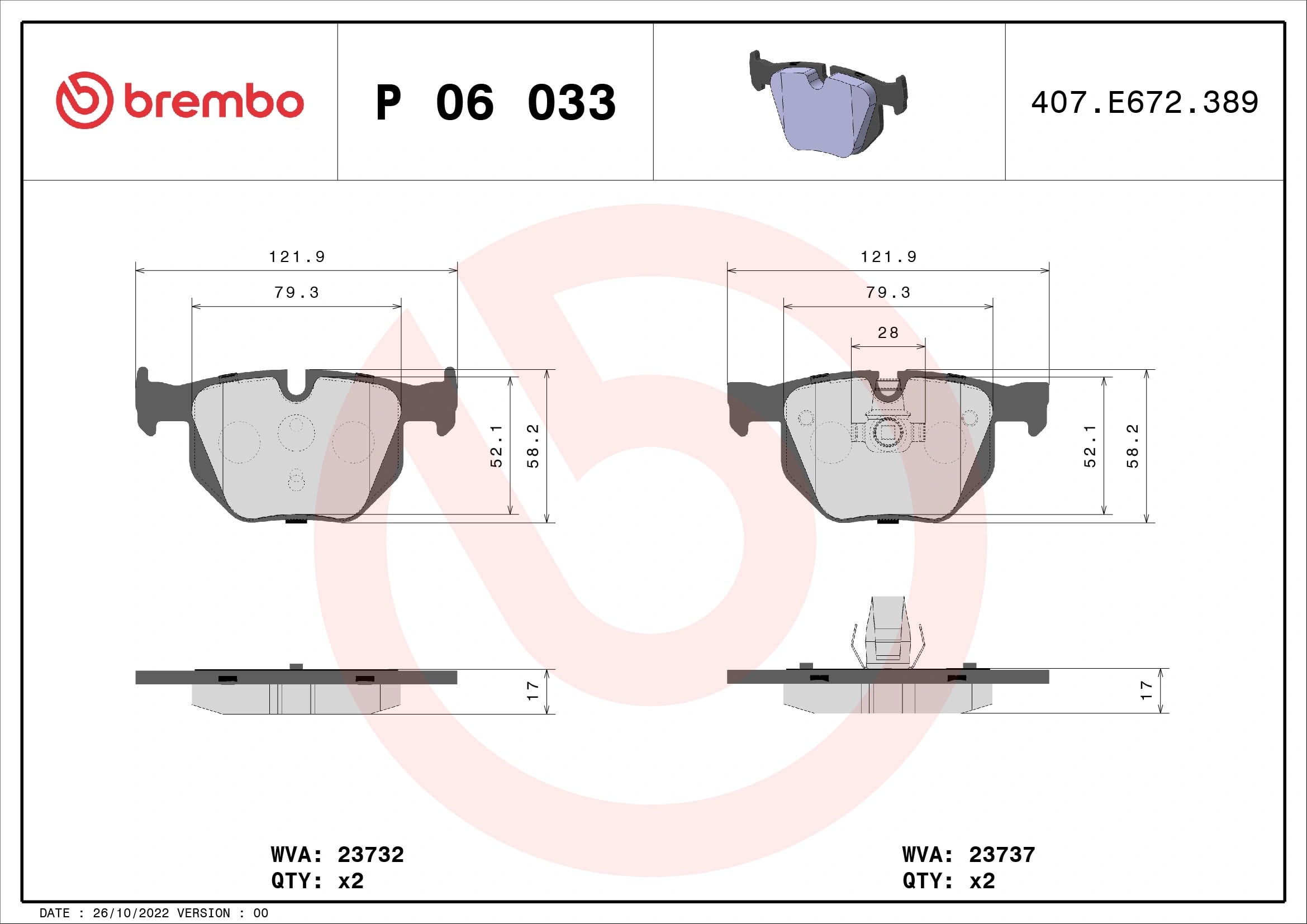 BREMBO P06033 Fren Balatası 34212339276 uygun fiyat hızlı kargo
