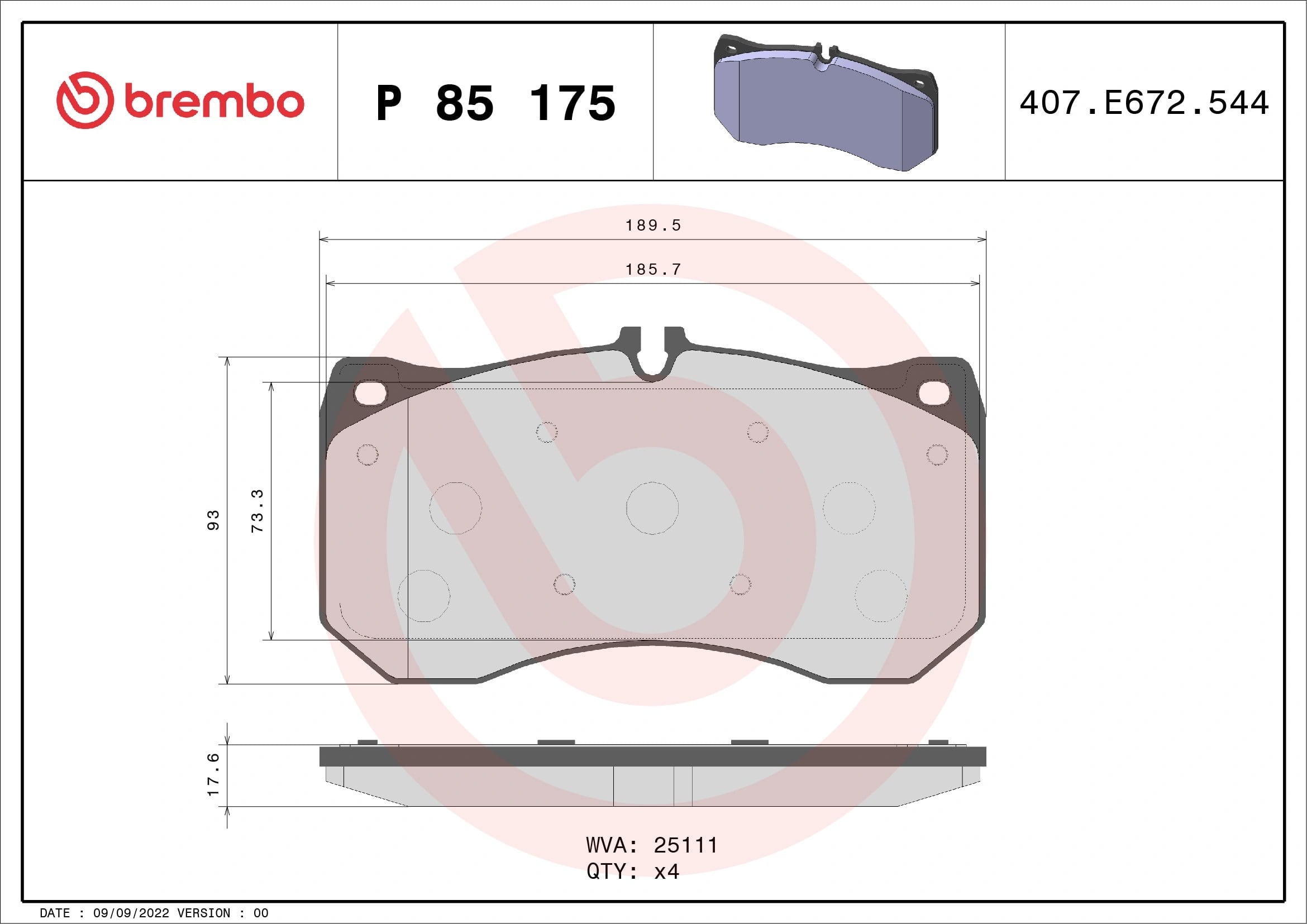 BREMBO P85175 Fren Balatası 4H0698151C uygun fiyat hızlı kargo