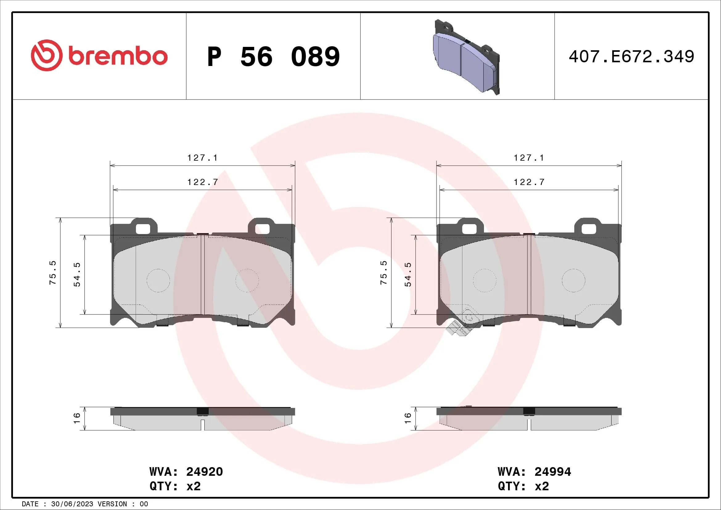 BREMBO P 56 089 Fren Balatası AY040NS139 uygun fiyat hızlı kargo
