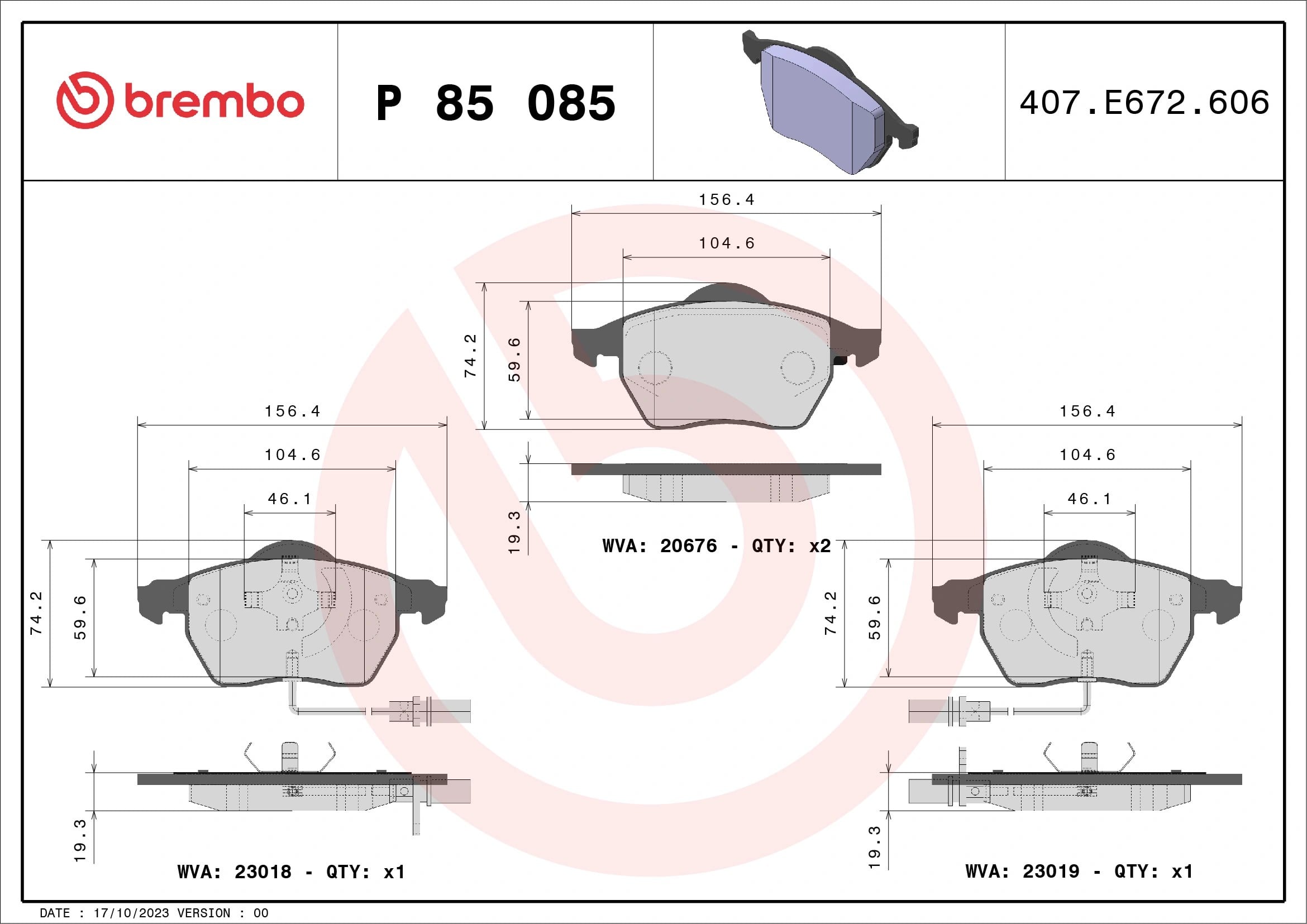 BREMBO P85085X Fren Balatası 3BD698151 uygun fiyat hızlı kargo