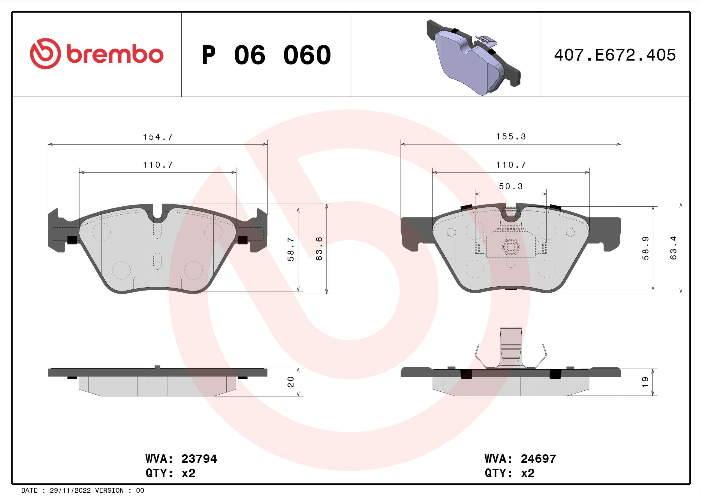 BREMBO P 06 060 Fren Balatası 34112449269 uygun fiyat hızlı kargo