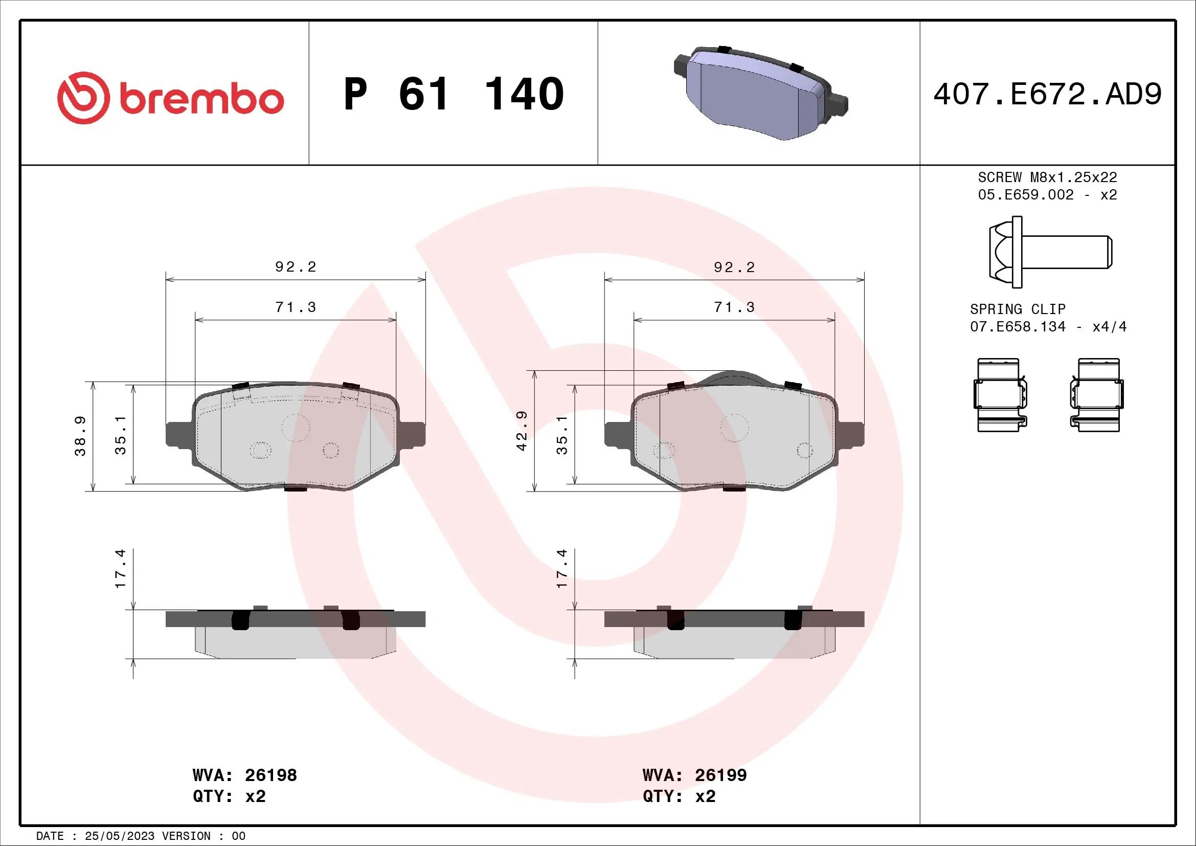 BREMBO P61140 Fren Balatası 1643574280 uygun fiyat hızlı kargo
