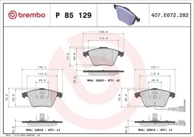 BREMBO P 85 129 Fren Balatası 8J0698151F uygun fiyat hızlı kargo