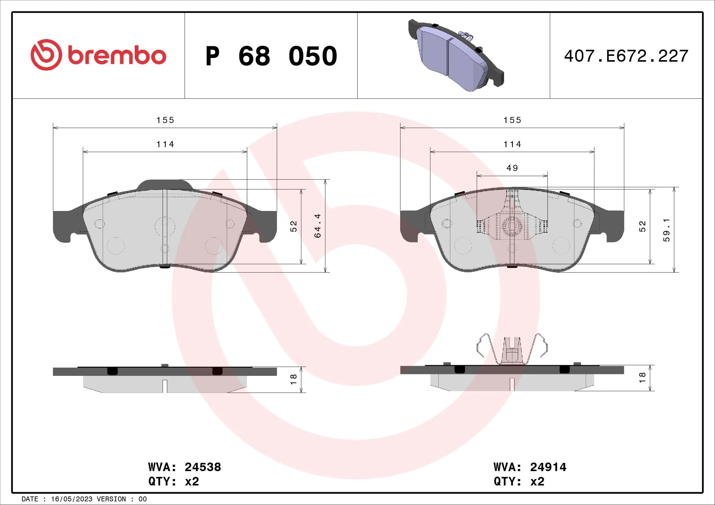 BREMBO P 68 050 Fren Balatası 410300379R uygun fiyat hızlı kargo