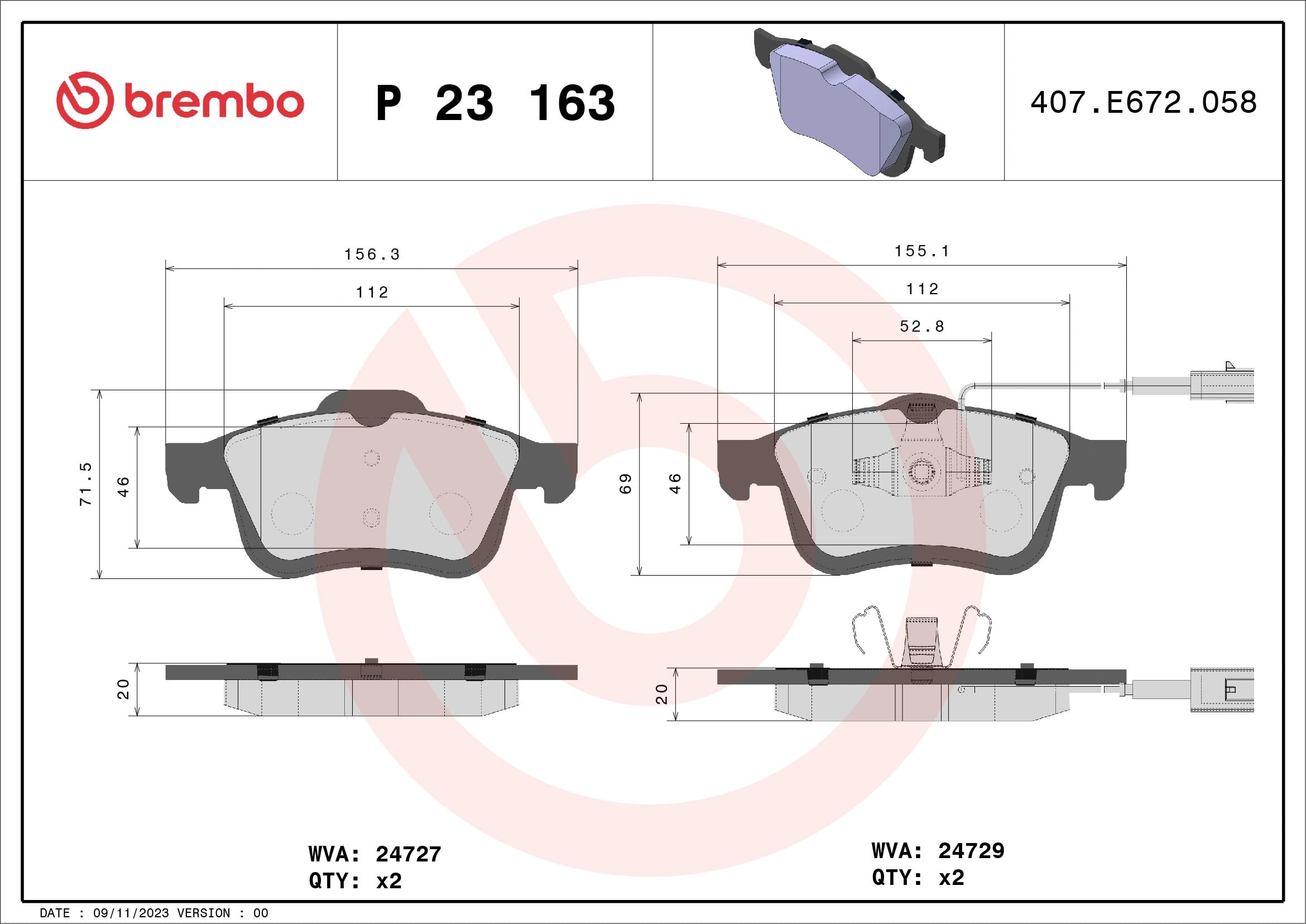 BREMBO P 23 163 Fren Balatası 1605293 uygun fiyat hızlı kargo