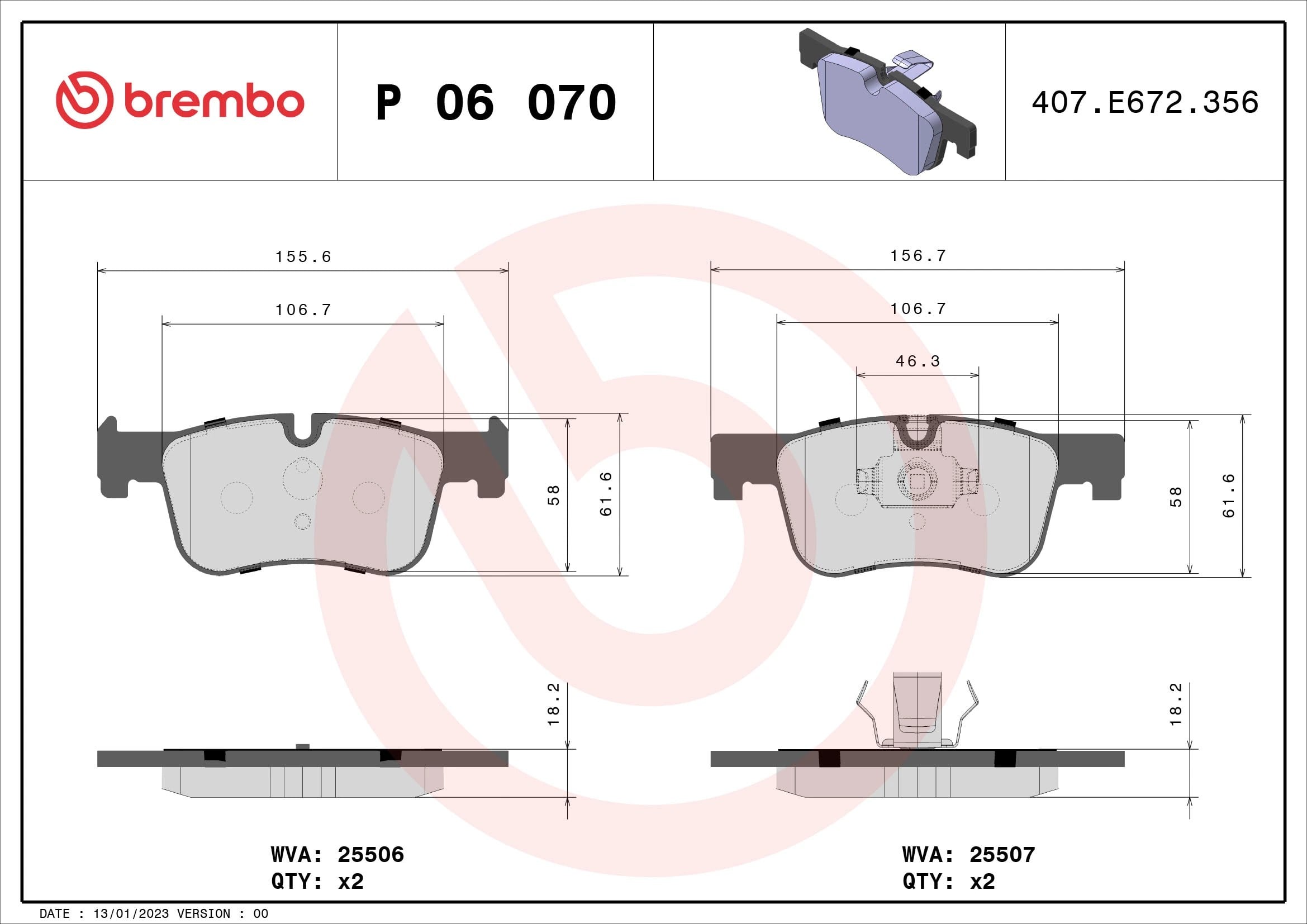 BREMBO P06070X Fren Balatası 34106884243 uygun fiyat hızlı kargo