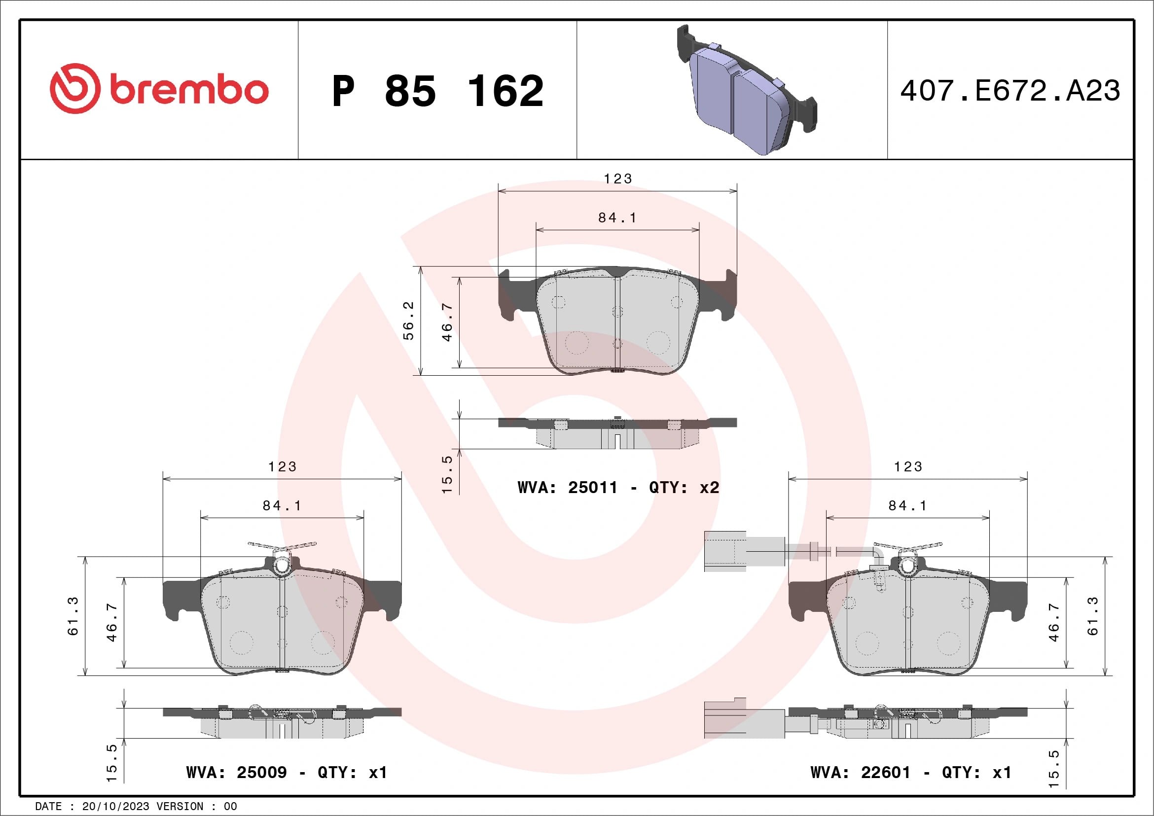 BREMBO P 85 162 Fren Balatası 8V0698451C uygun fiyat hızlı kargo