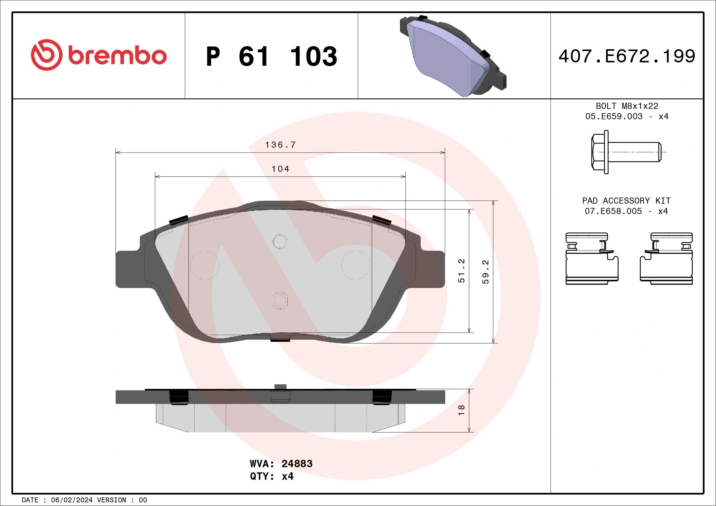 BREMBO P 61 103X Fren Balatası 1607083180 uygun fiyat hızlı kargo