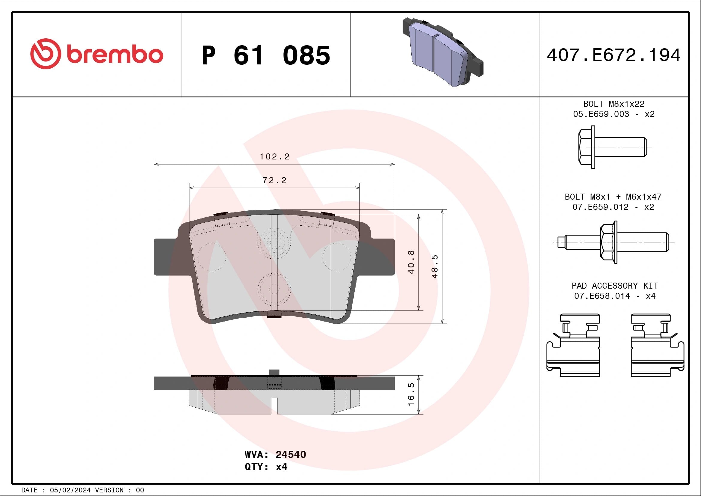 BREMBO P 61 085 Fren Balatası 1611141080 uygun fiyat hızlı kargo