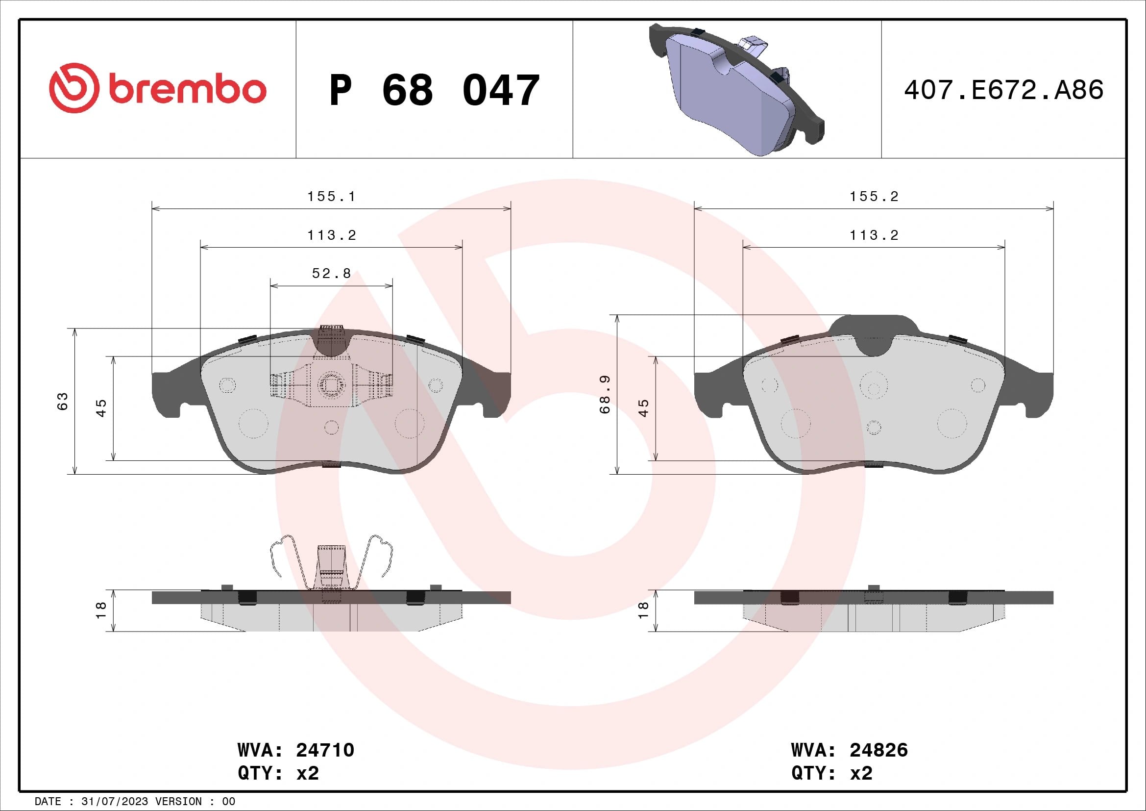BREMBO P68047 Fren Balatası 410600011R uygun fiyat hızlı kargo
