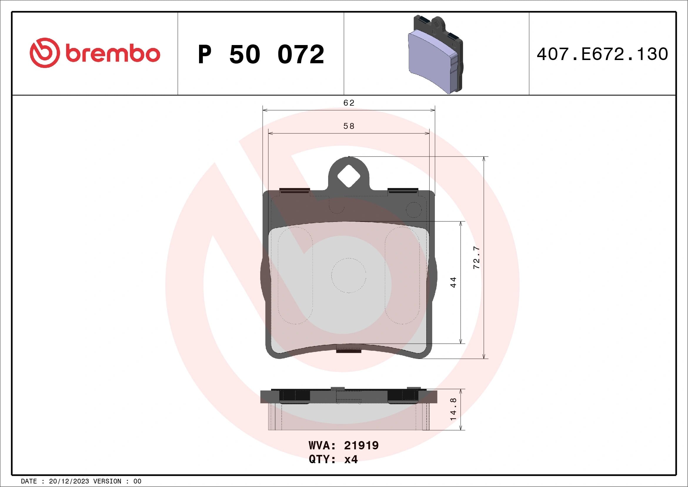 BREMBO P 50 072 Fren Balatası 0004207904 uygun fiyat hızlı kargo