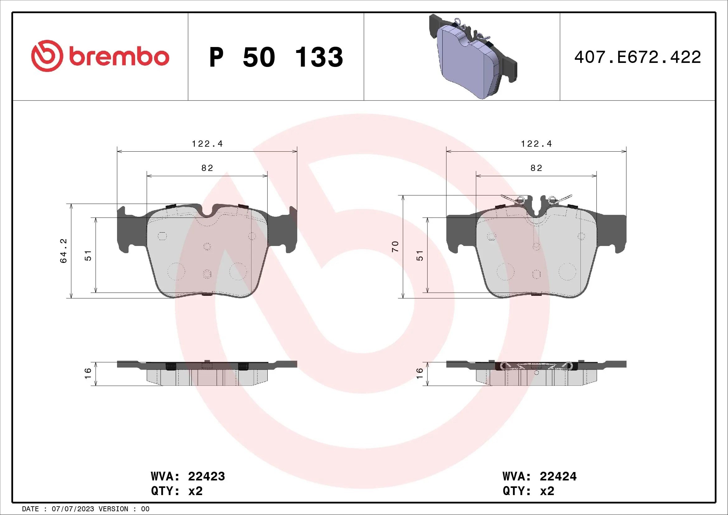 BREMBO P 50 133 Fren Balatası 0004205200 uygun fiyat hızlı kargo