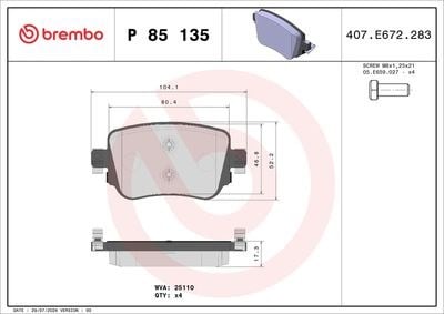 BREMBO P 85 135 Fren Balatası 2K5698451A uygun fiyat hızlı kargo