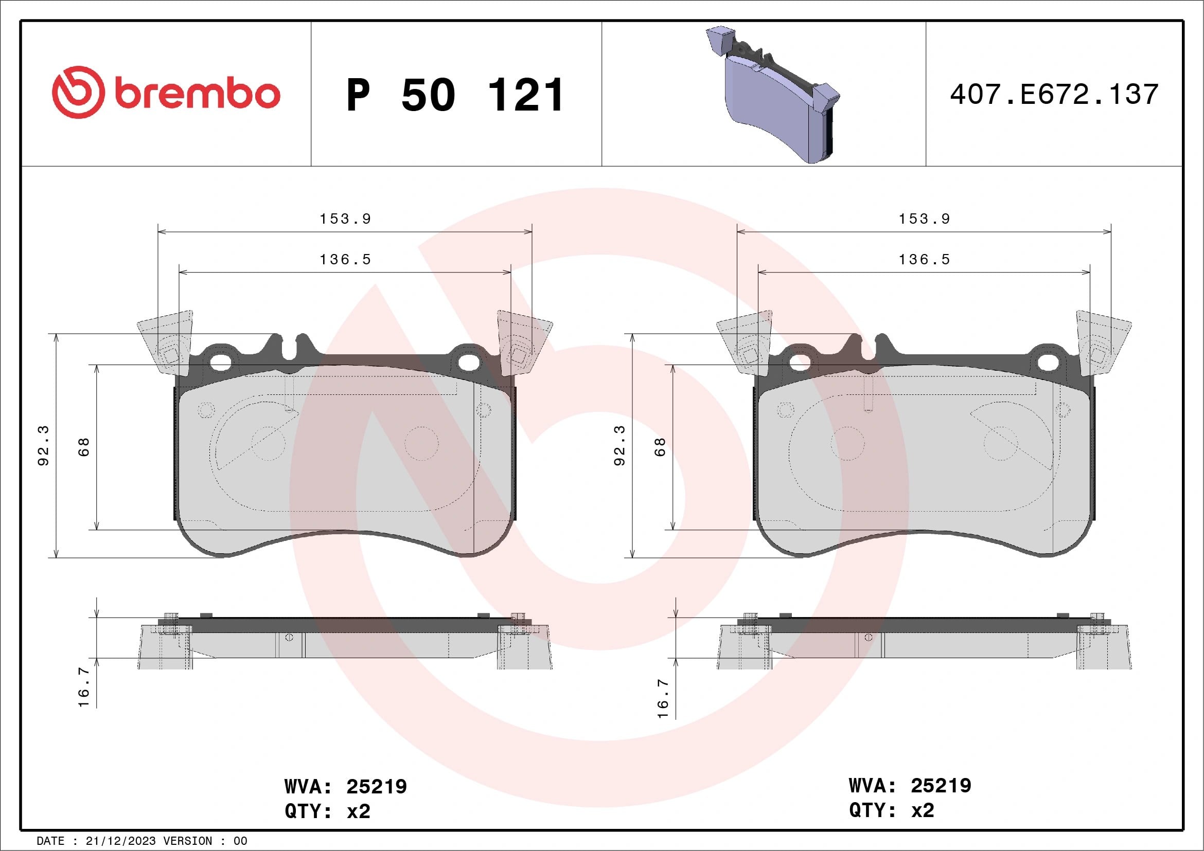 BREMBO P 50 121 Fren Balatası 0004204100 uygun fiyat hızlı kargo