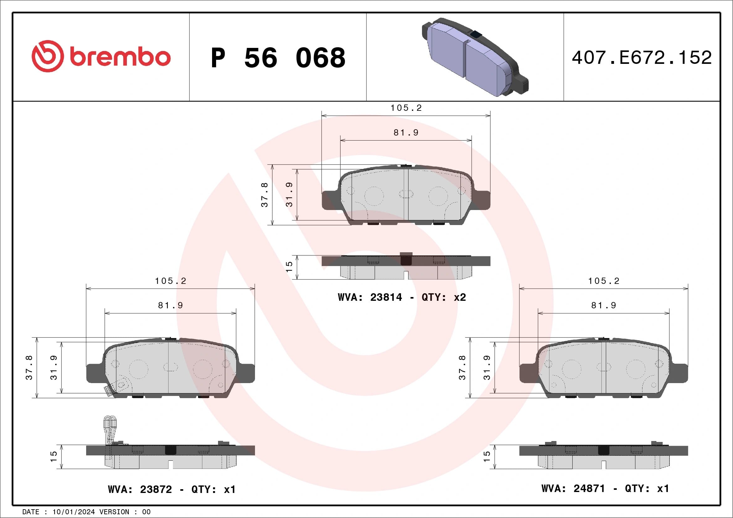 BREMBO P 56 068 Fren Balatası 5580077K00 uygun fiyat hızlı kargo