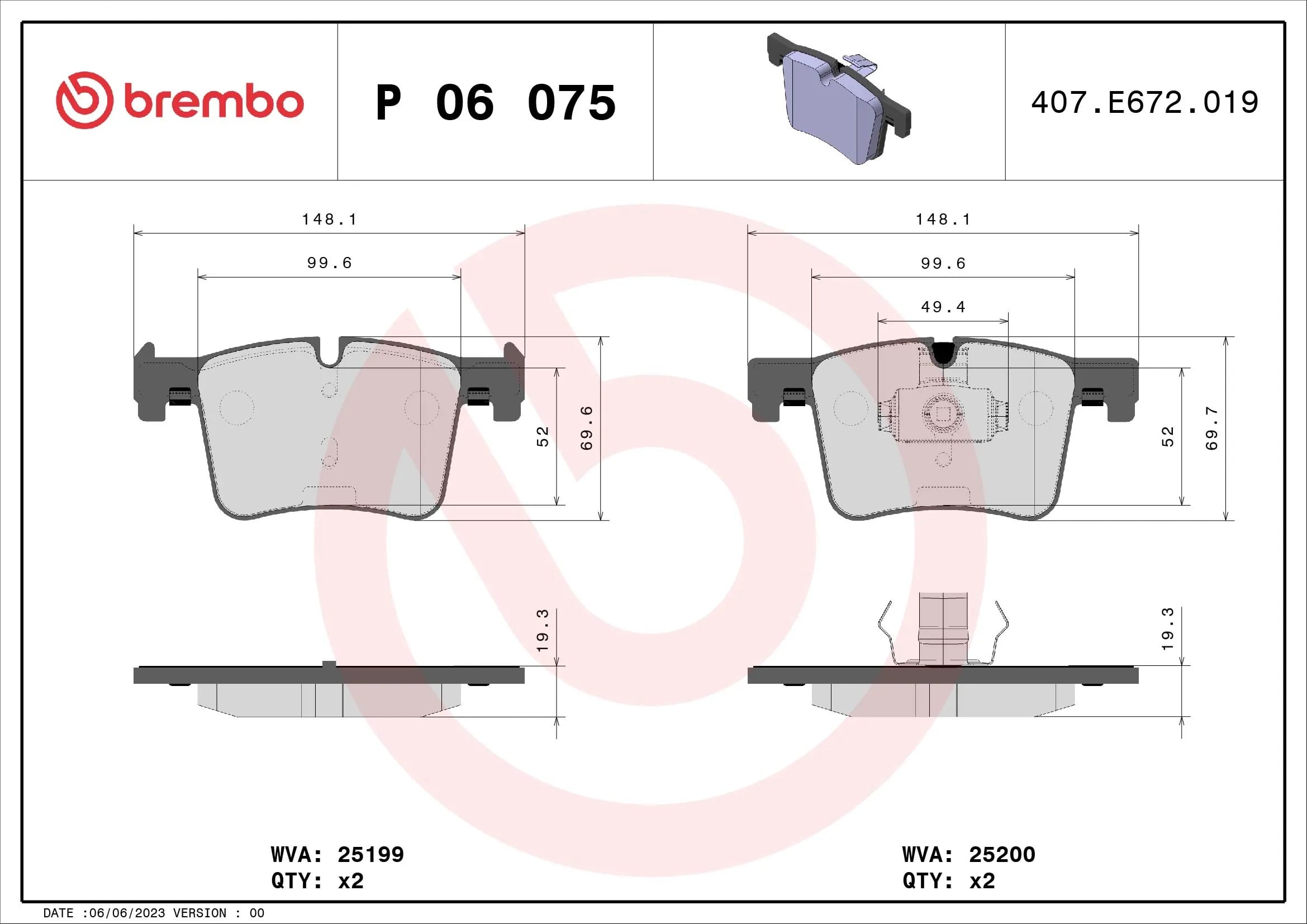 BREMBO P 06 075 Fren Balatası 34106799801 uygun fiyat hızlı kargo