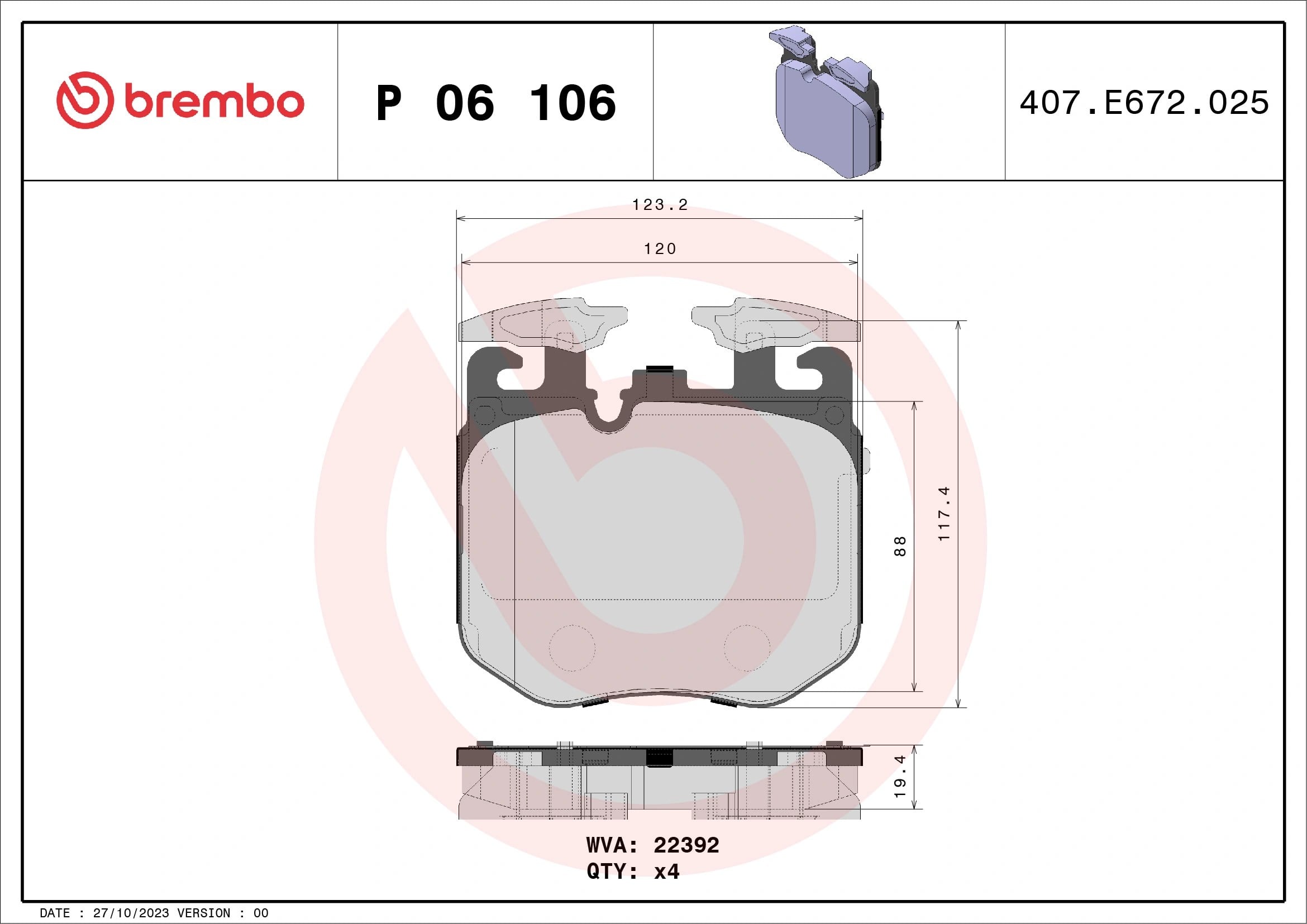 BREMBO P06106 Fren Balatası 34106883510 uygun fiyat hızlı kargo