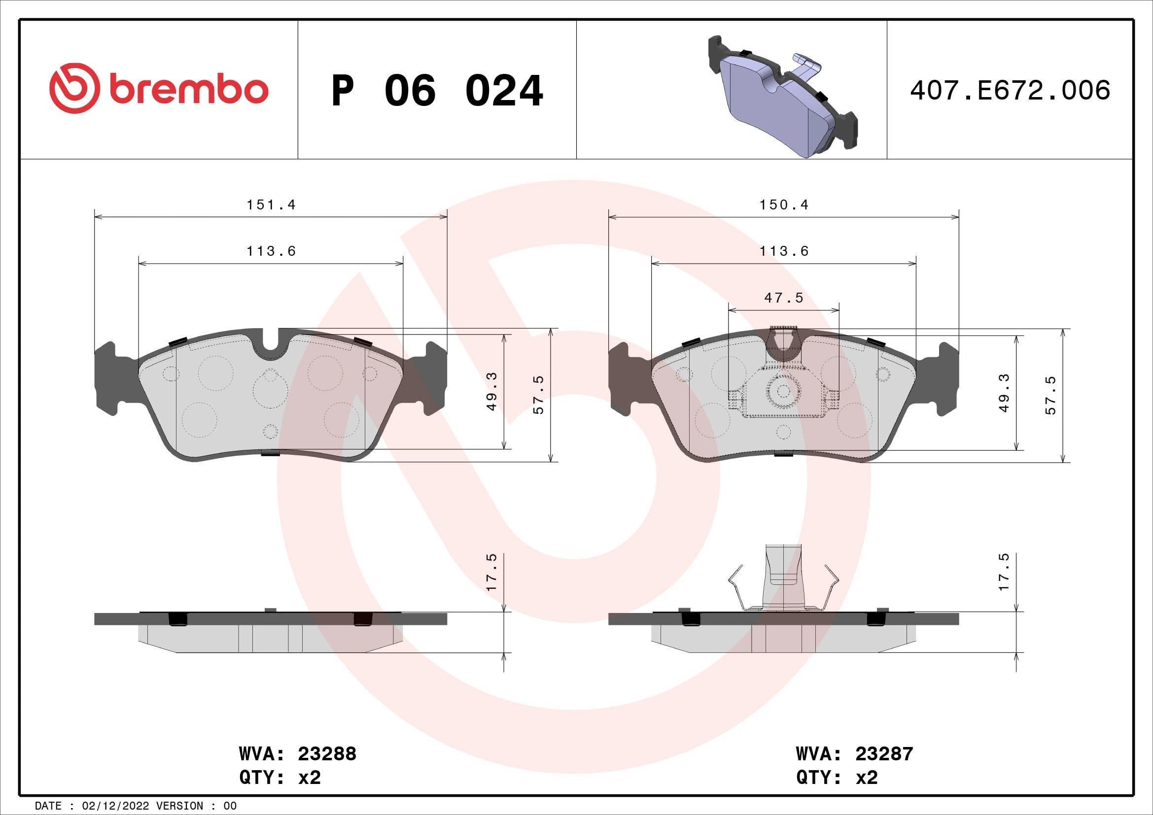 BREMBO P06024 Fren Balatası 34111160356 uygun fiyat hızlı kargo