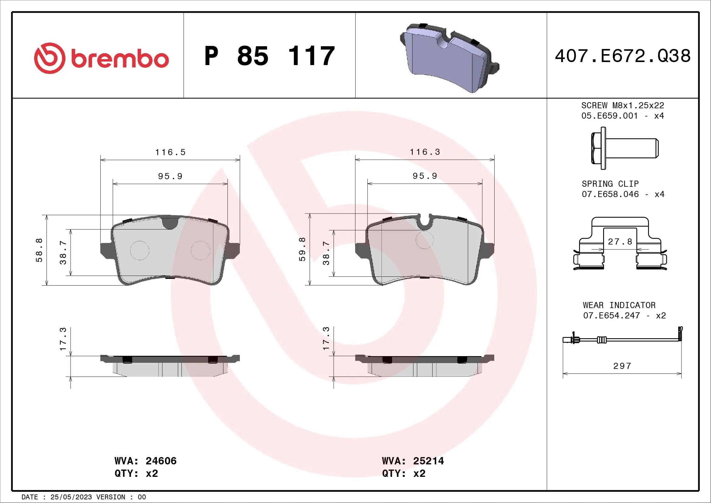 BREMBO P 85 117 Fren Balatası 4H0698451A uygun fiyat hızlı kargo