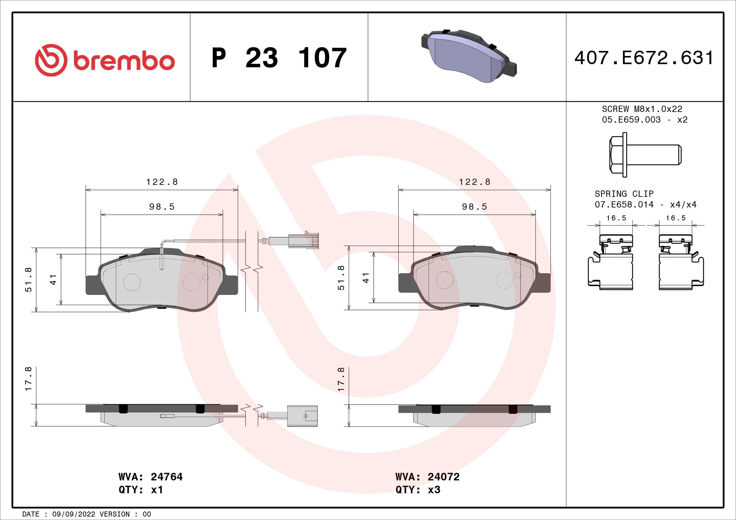 BREMBO P 23 107 Fren Balatası 0000071773151 uygun fiyat hızlı kargo