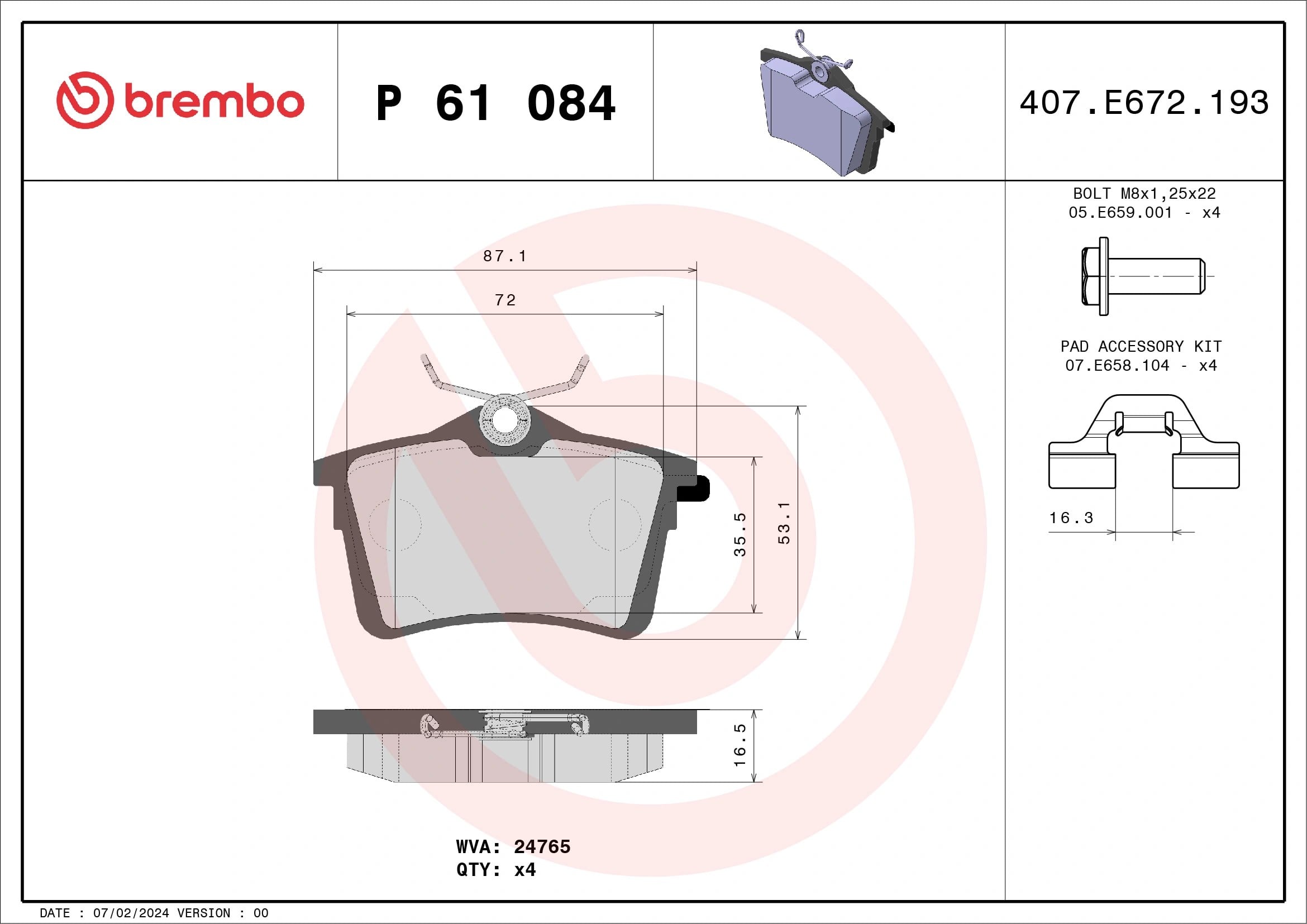 BREMBO P 61 084 Fren Balatası 1608520480 uygun fiyat hızlı kargo