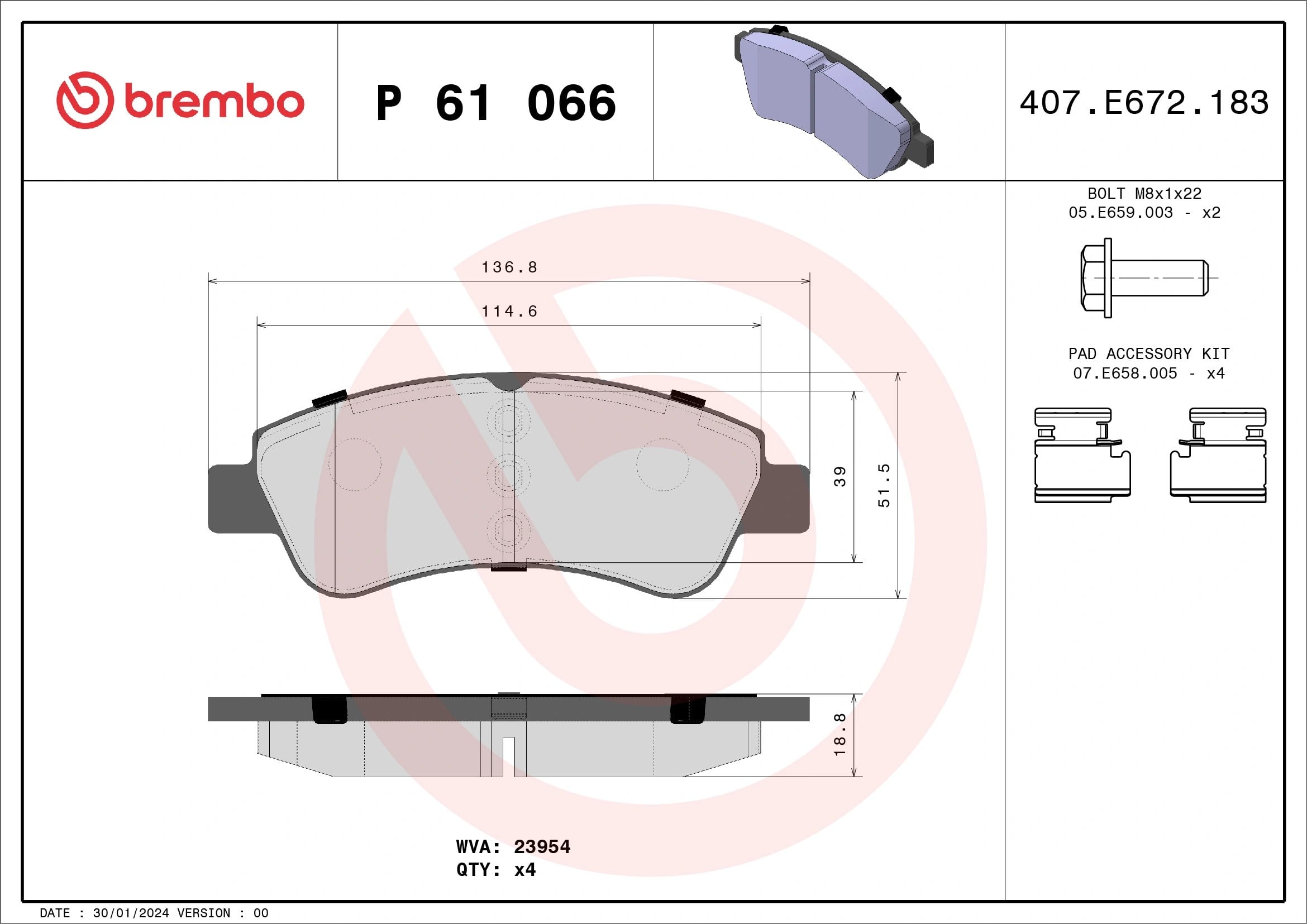 BREMBO P 61 066 Fren Balatası 1610489680 uygun fiyat hızlı kargo