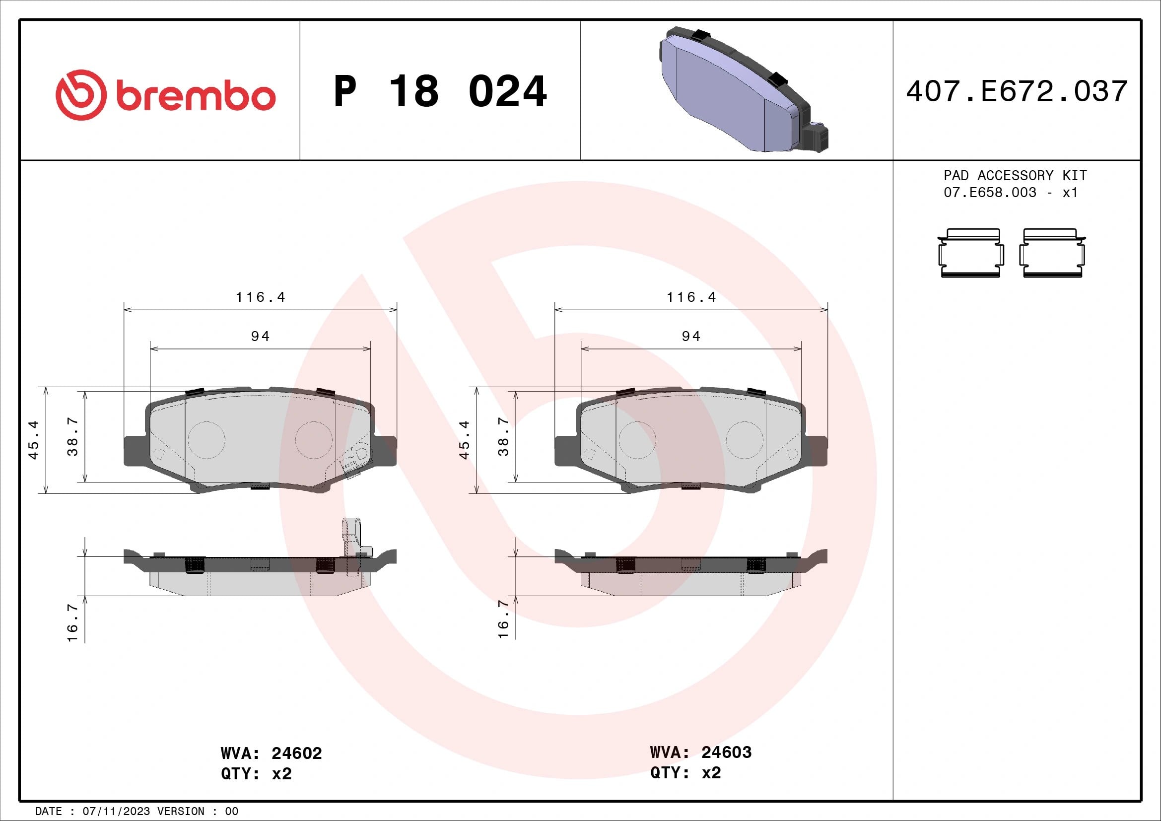 BREMBO P18024 Fren Balatası 00K68003776AA uygun fiyat hızlı kargo