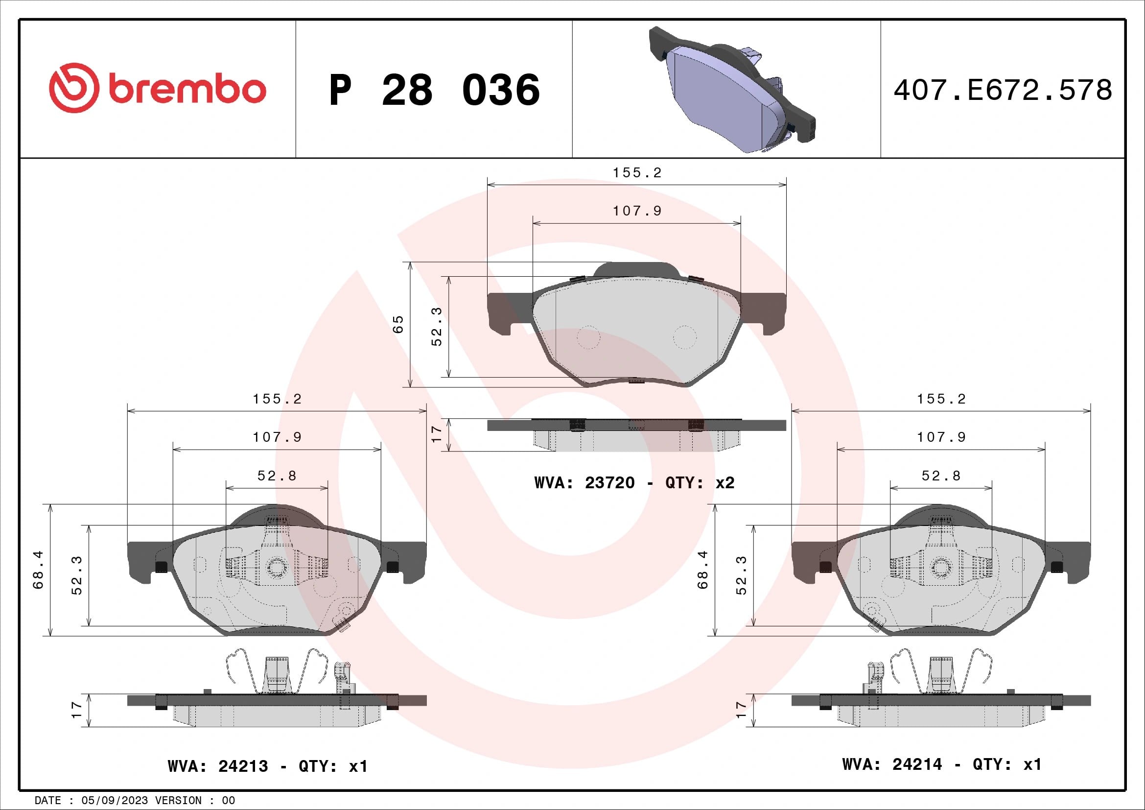 BREMBO P 28 036 Fren Balatası 45022SEAE01 uygun fiyat hızlı kargo