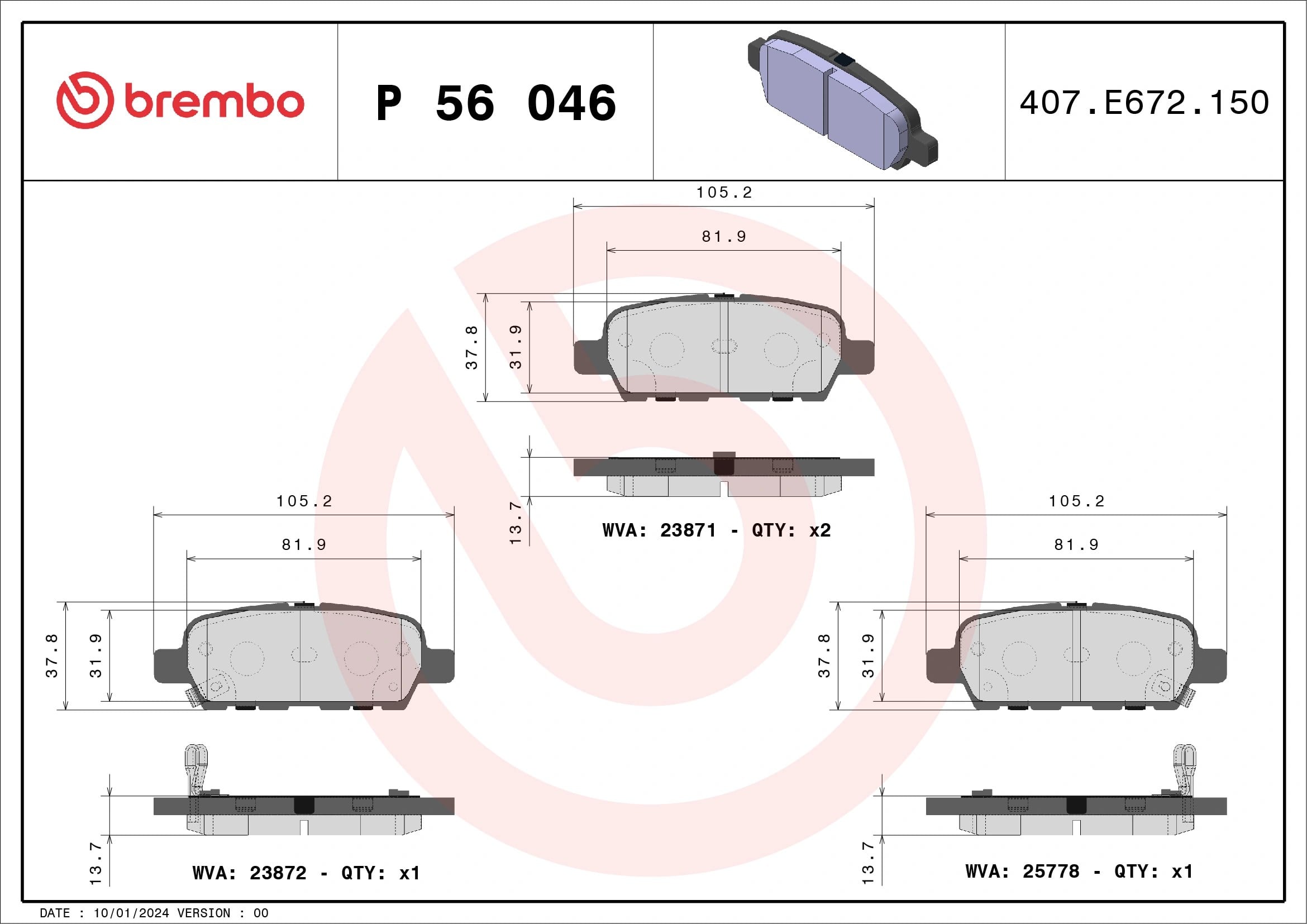 BREMBO P 56 046 Fren Balatası 040604BA0B uygun fiyat hızlı kargo