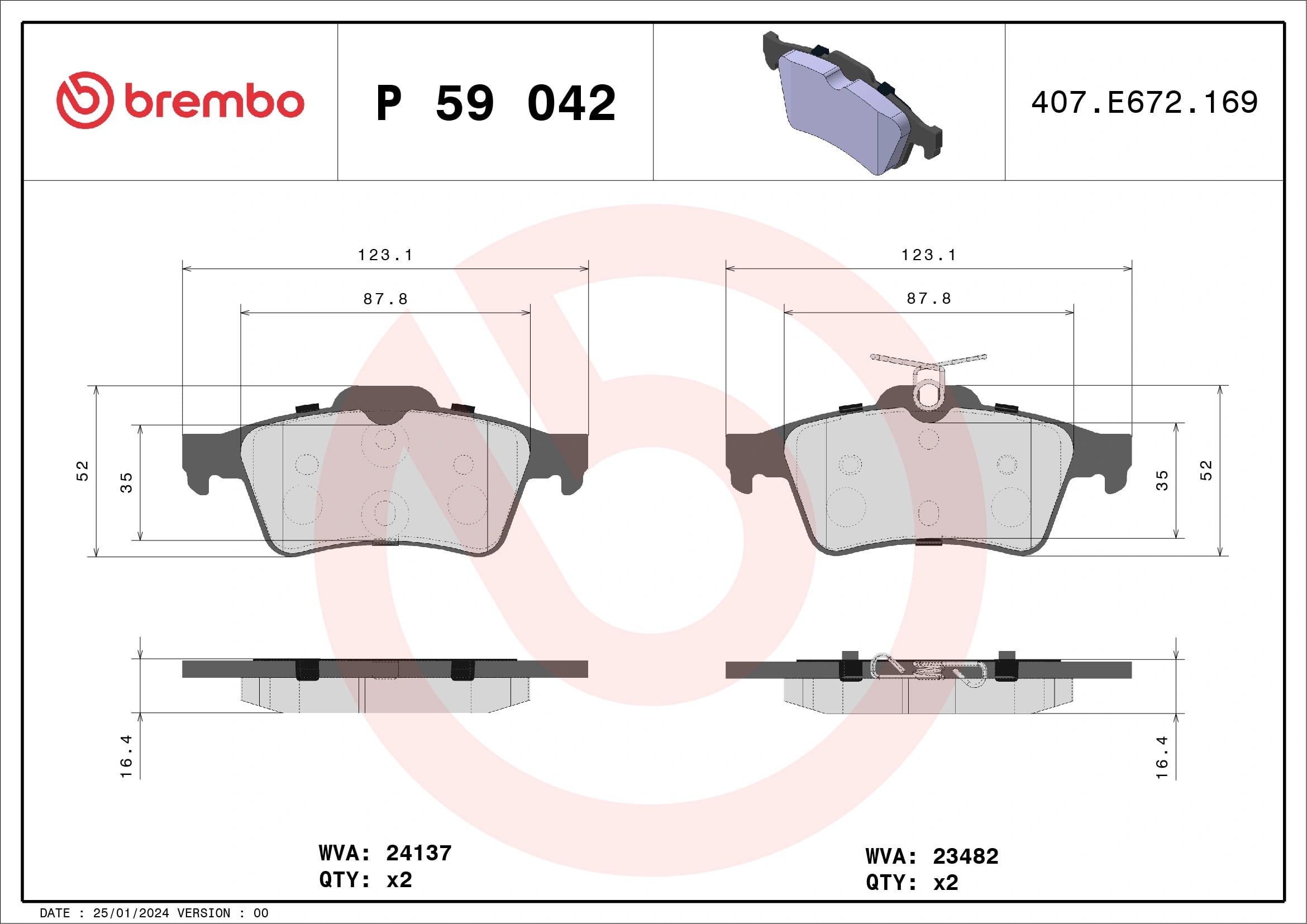 BREMBO P59042 Fren Balatası 1233679 uygun fiyat hızlı kargo