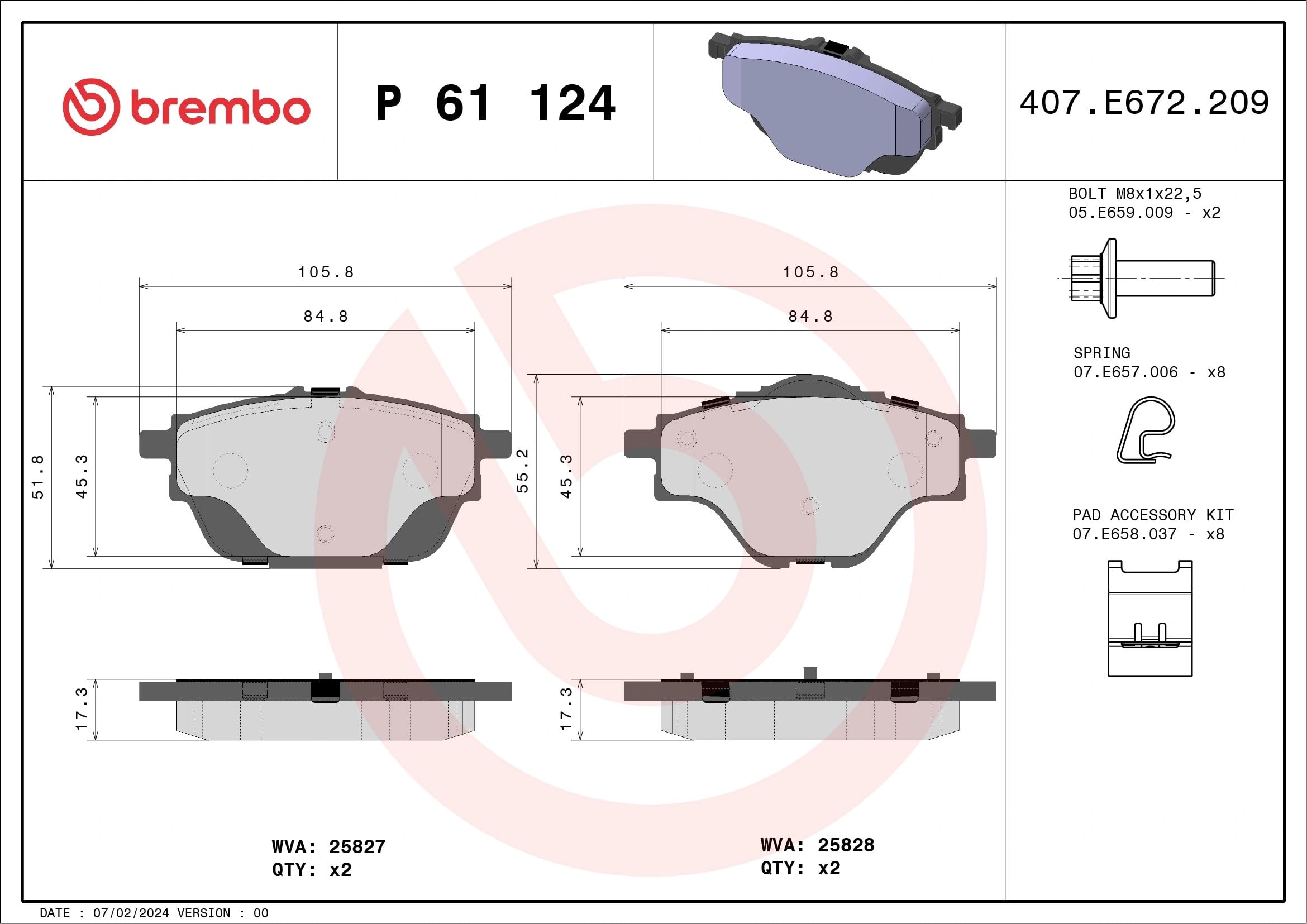 BREMBO P61124 Fren Balatası 1014031404 uygun fiyat hızlı kargo
