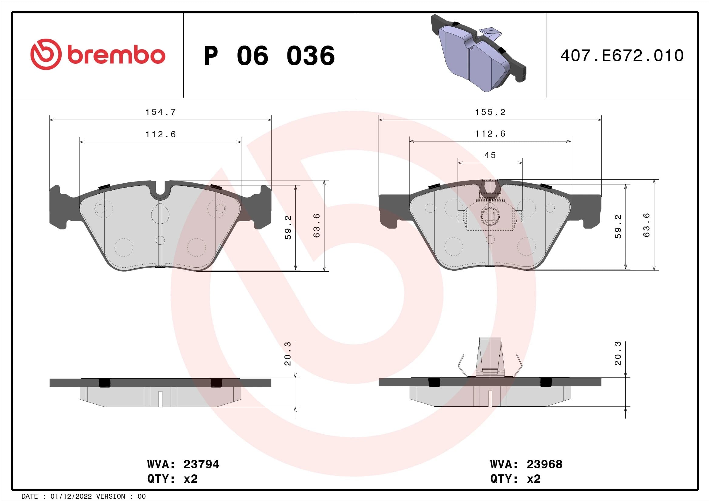 BREMBO P 06 036 Fren Balatası 34116771868 uygun fiyat hızlı kargo