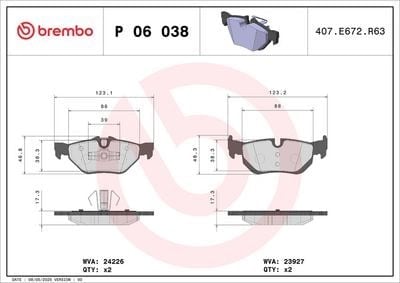 BREMBO P 06 038 Fren Balatası 34216774692 uygun fiyat hızlı kargo